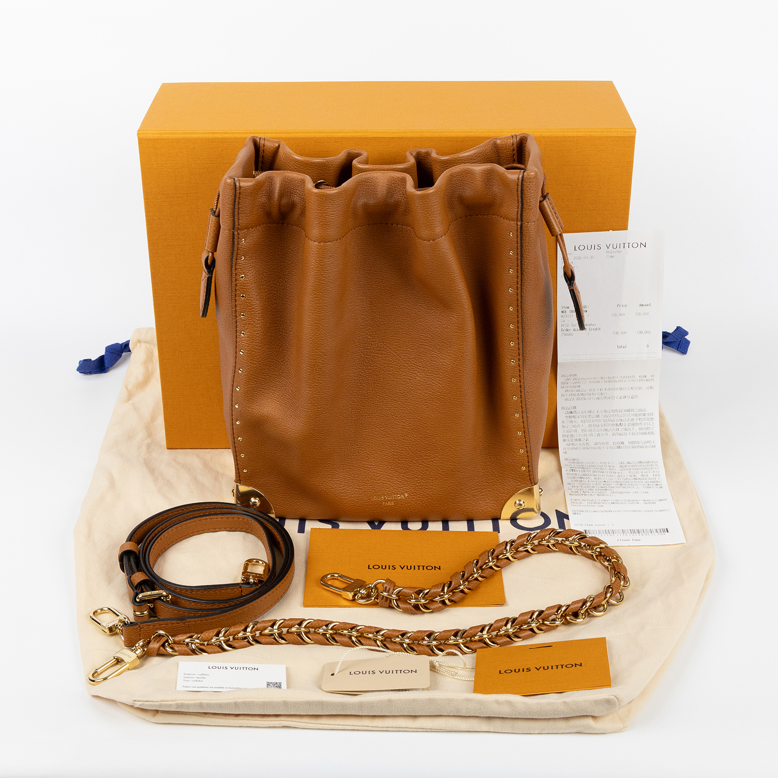 路易威登 LOUIS VUITTON Noé Trunk 水桶包 古銅色小牛皮 金色金屬件 M29131 晶片款  原廠盒子/防塵袋/背帶2/購買證明