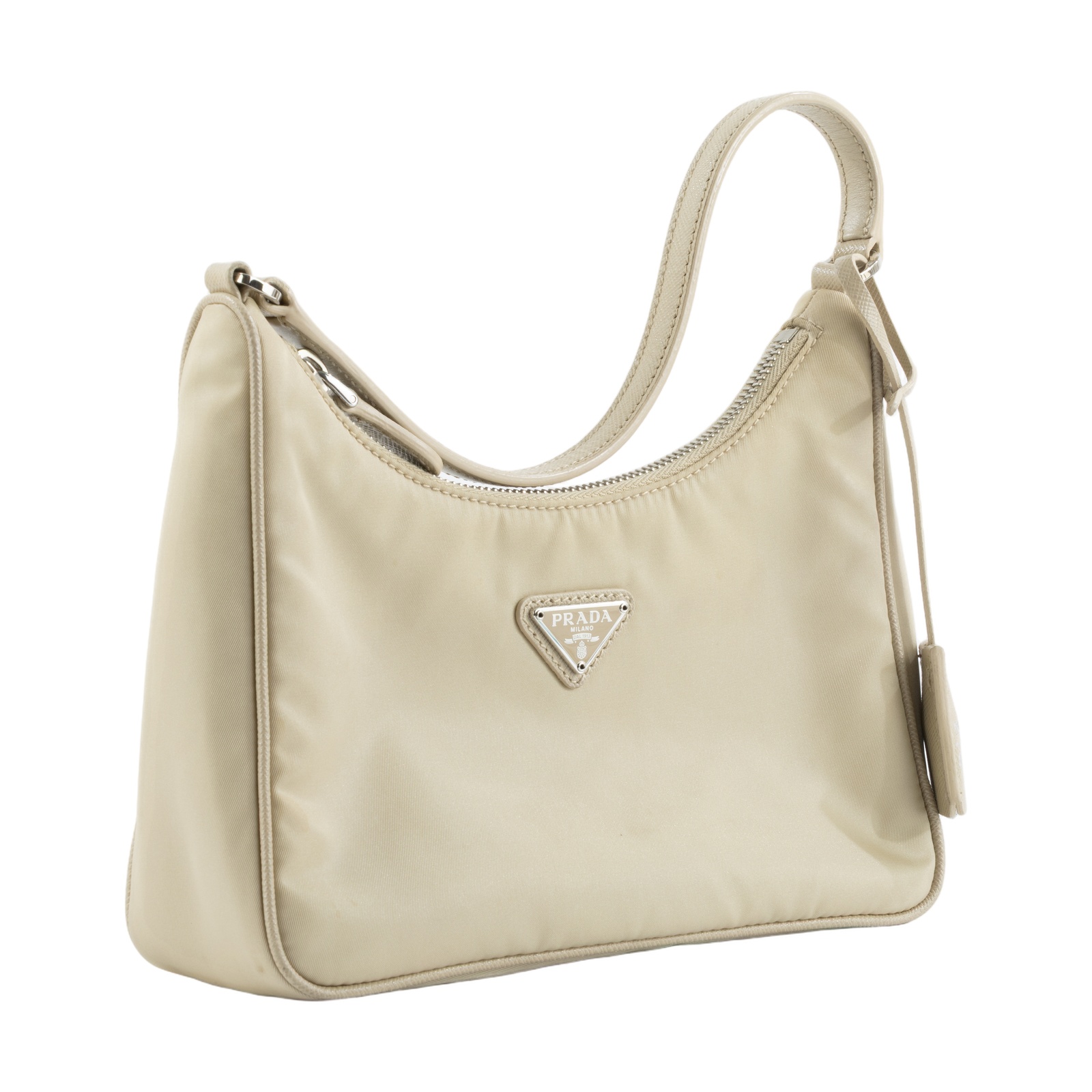 普拉達 PRADA Prada Re-Edition 環保尼龍 迷你袋 1NE204 奶茶RE-EDITION 2005腋下包 無附屬品
