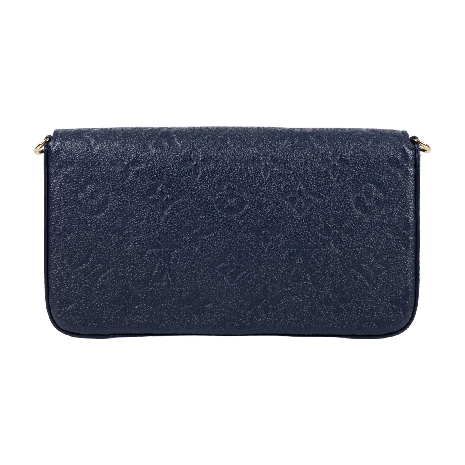 路易威登 LOUIS VUITTON Félicie Pochette 壓花皮格 WOC 翻蓋 斜背 鍊帶 肩背包 海軍藍 M83589 晶片款  原廠盒子/防塵袋/內袋2/背帶