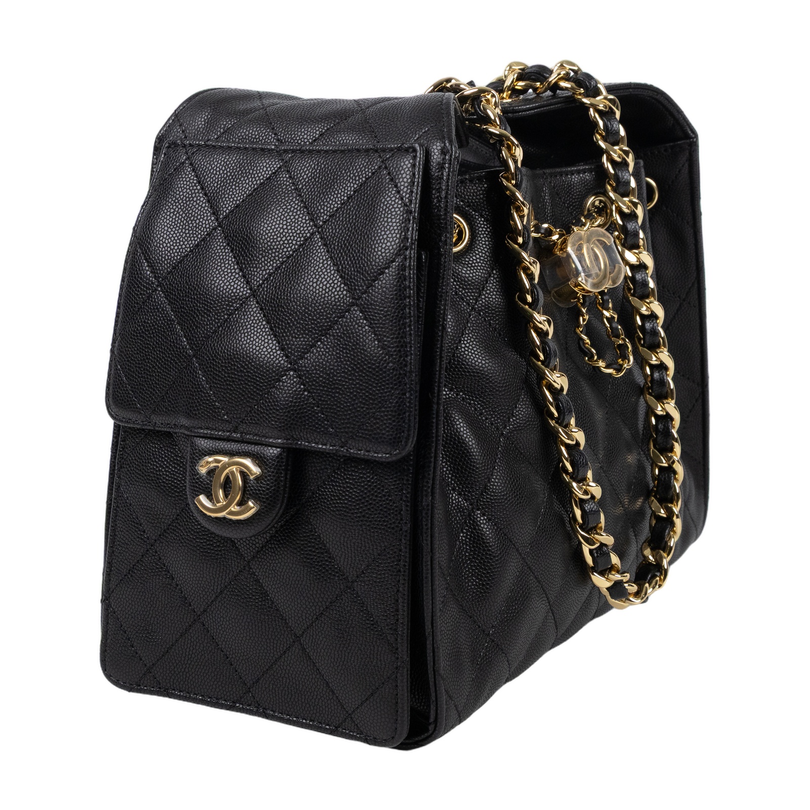 香奈兒 CHANEL 25 小型包 AS5293 晶片款 黑金荔枝25包 小號 原廠盒子/防塵袋