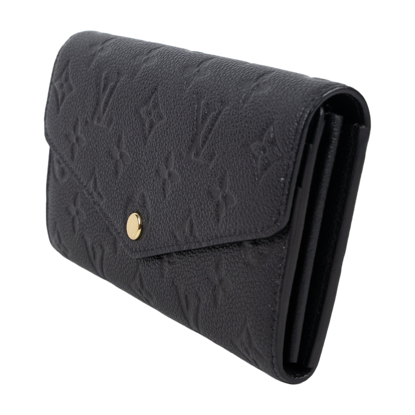 路易威登 LOUIS VUITTON Sarah 錢包 壓花牛皮 黑色 M82257 晶片款 黑Sarah 錢包 原廠盒子/防塵袋