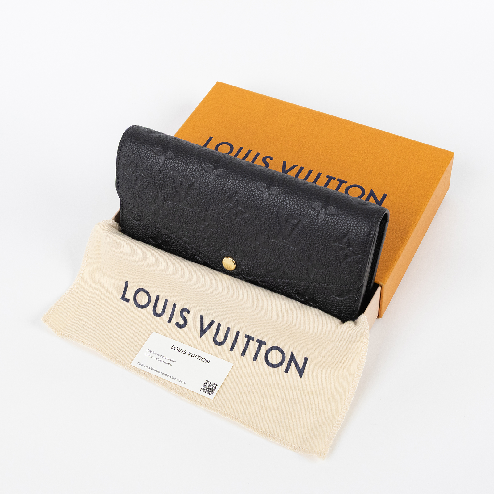路易威登 LOUIS VUITTON Sarah 錢包 壓花牛皮 黑色 M82257 晶片款 黑Sarah 錢包 原廠盒子/防塵袋
