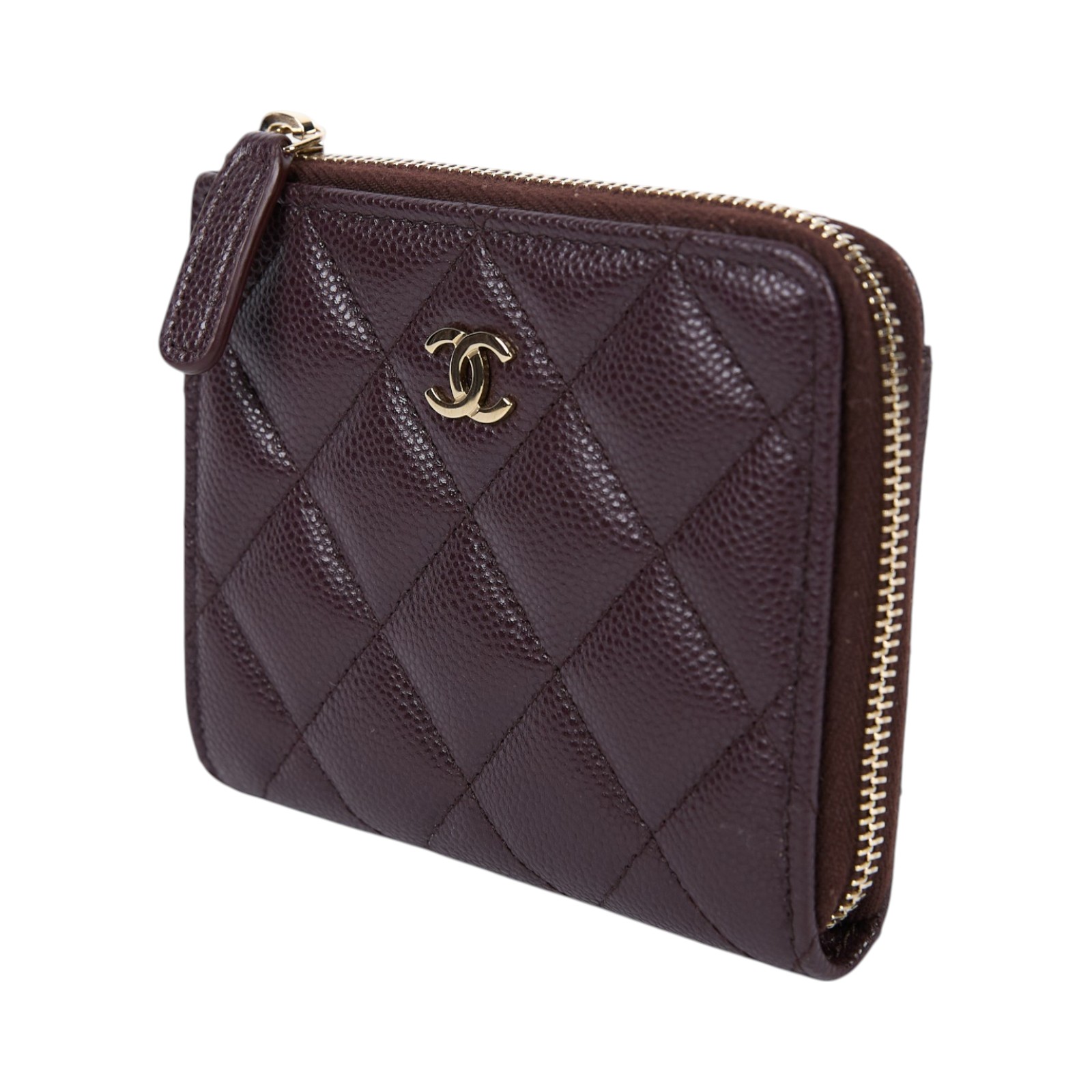 香奈兒 CHANEL CC LOGO 零錢包 卡片夾 AP3999 晶片款 酒紅L型短夾 無附屬品