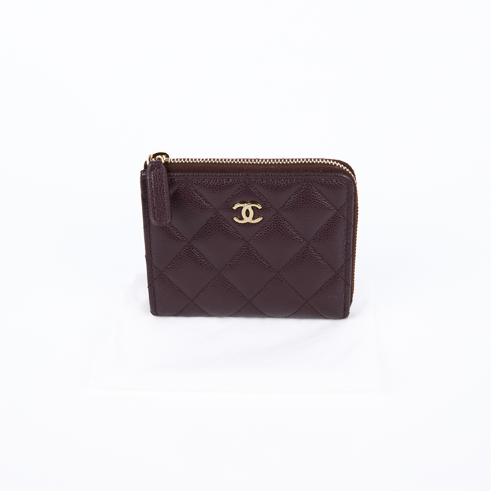 香奈兒 CHANEL CC LOGO 零錢包 卡片夾 AP3999 晶片款 酒紅L型短夾 無附屬品