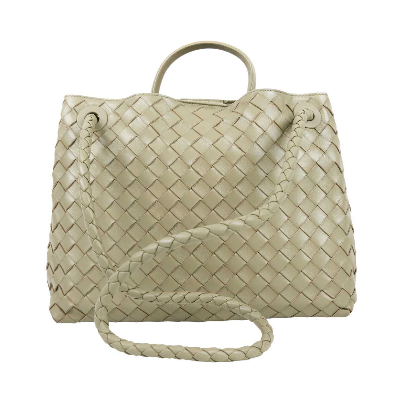 寶緹嘉 BOTTEGA VENETA Medium Andiamo 中型 手提 肩背包 766016VCPP1 灰綠ANDIAMO MEDIUM 無附屬品