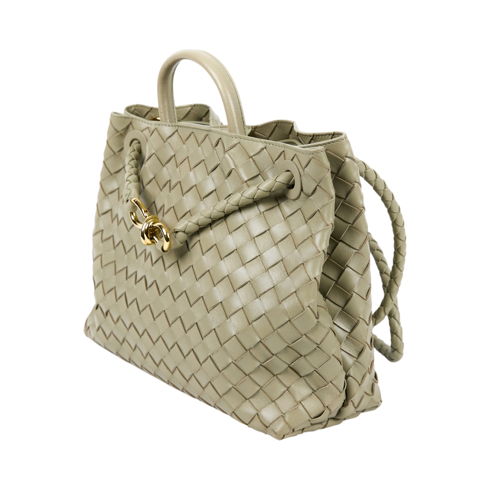 寶緹嘉 BOTTEGA VENETA Medium Andiamo 中型 手提 肩背包 766016VCPP1 灰綠ANDIAMO MEDIUM 無附屬品