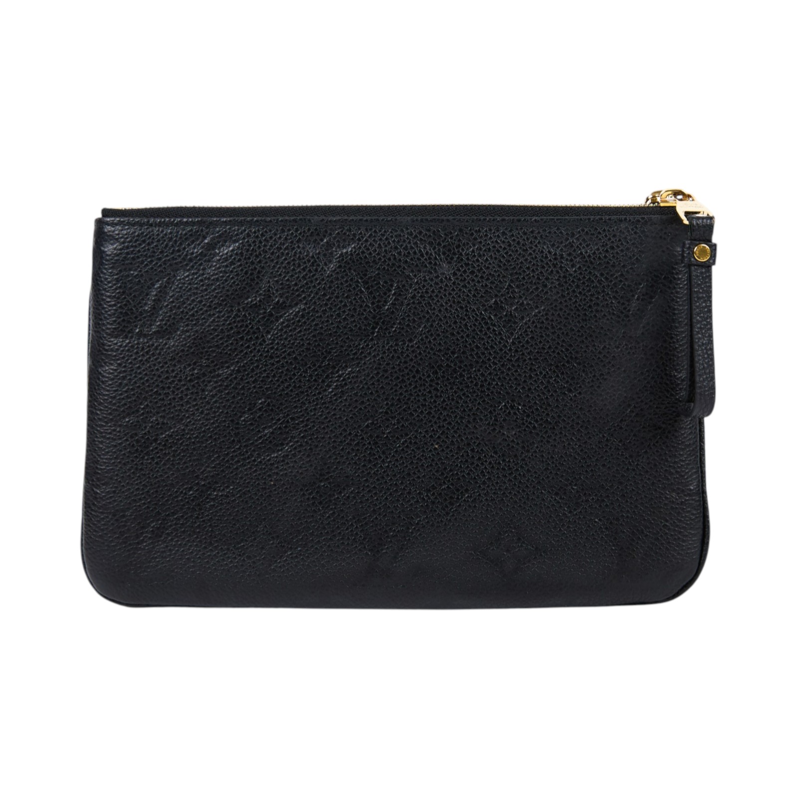 路易威登 LOUIS VUITTON Double Zip Pochette 牛皮 多夾層手拿 斜背包 M68568  原廠盒子/防塵袋/背帶