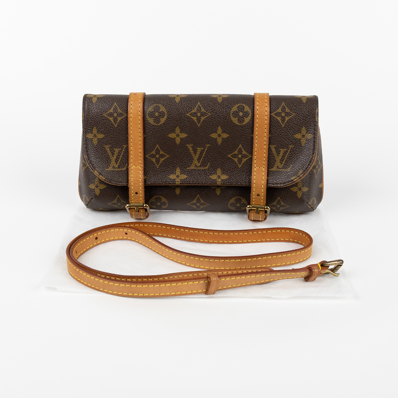 路易威登 LOUIS VUITTON Pochette Marelle 經典帆布 腰包 M51159 原花腰包側背包 Pochette Marelle 背帶