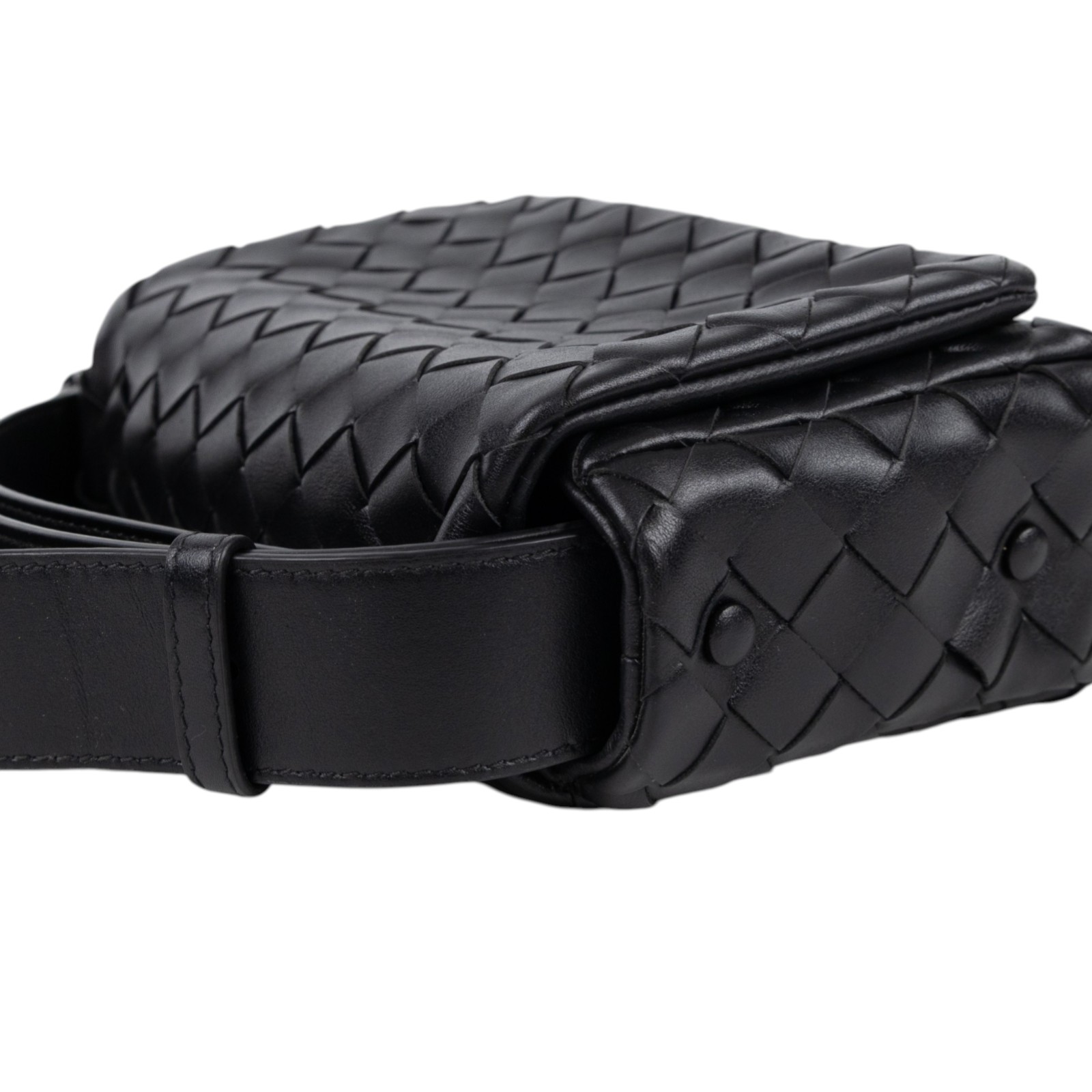 寶緹嘉 BOTTEGA VENETA Intrecciato 翻蓋編織迷你包 857931V2HL0 晶片款 黑INTRECCIATO迷你翻蓋包 無附屬品