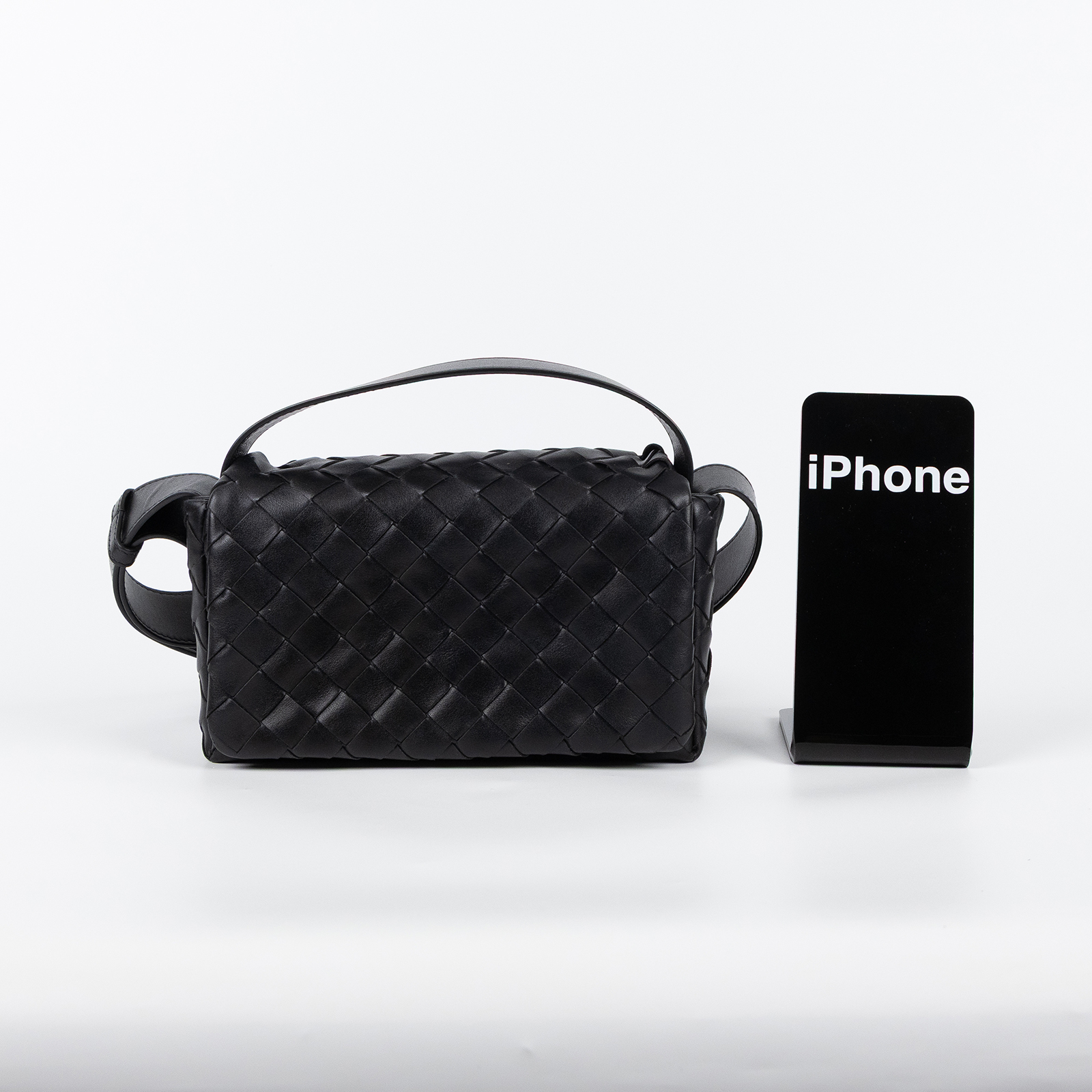 寶緹嘉 BOTTEGA VENETA Intrecciato 翻蓋編織迷你包 857931V2HL0 晶片款 黑INTRECCIATO迷你翻蓋包 無附屬品
