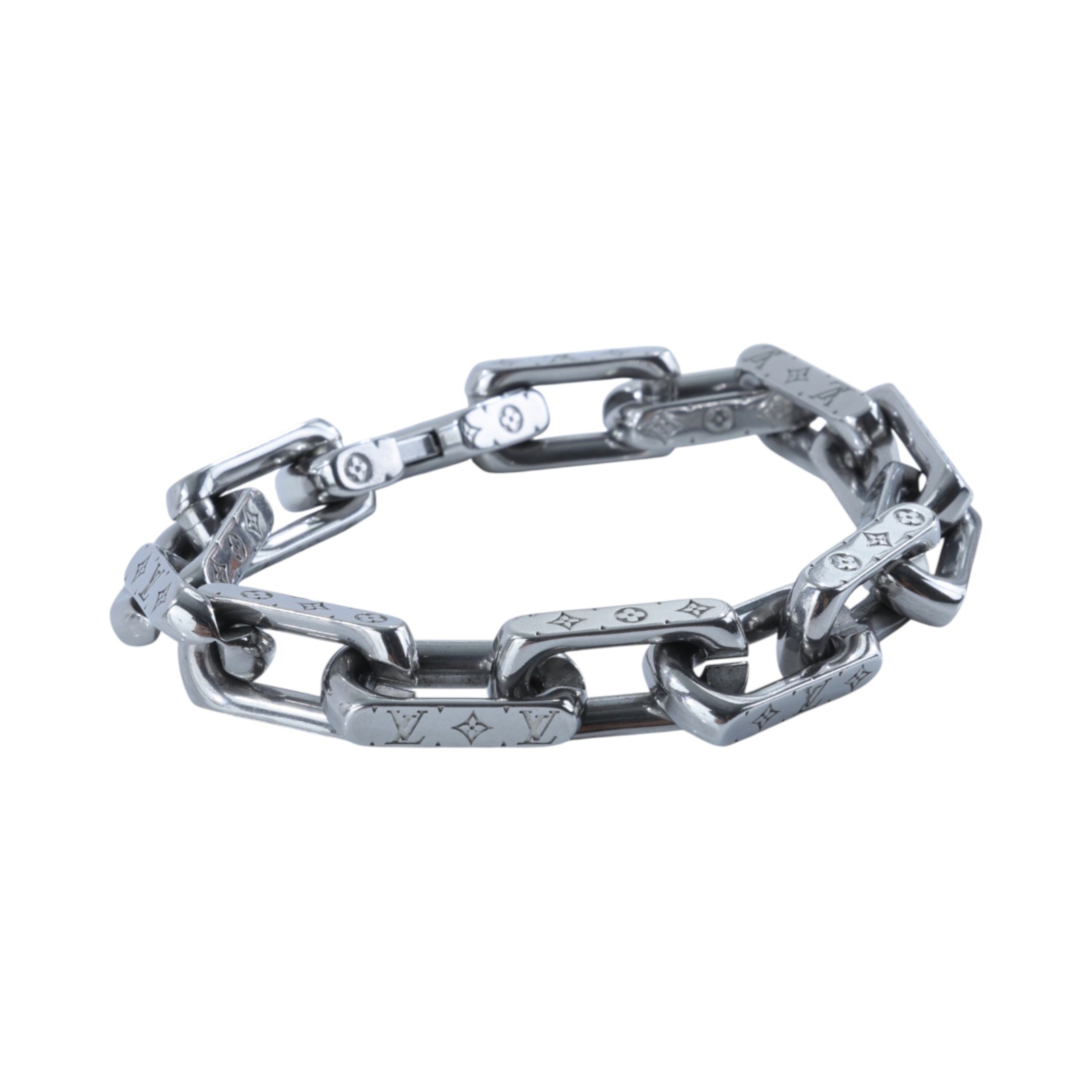路易威登 LOUIS VUITTON Monogram Chain 手鍊 M00308 銀色Monogram Chain手鍊 原廠盒子/防塵袋/購買證明
