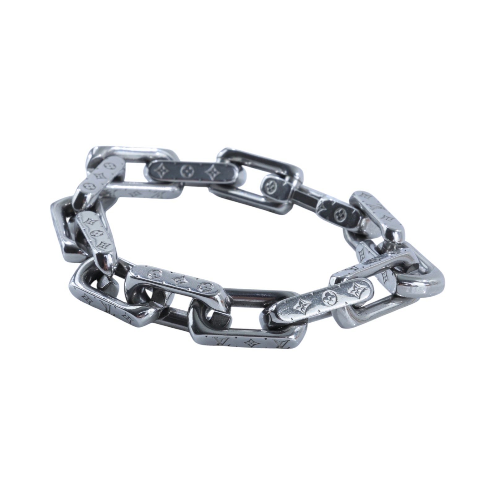 路易威登 LOUIS VUITTON Monogram Chain 手鍊 M00308 銀色Monogram Chain手鍊 原廠盒子/防塵袋/購買證明