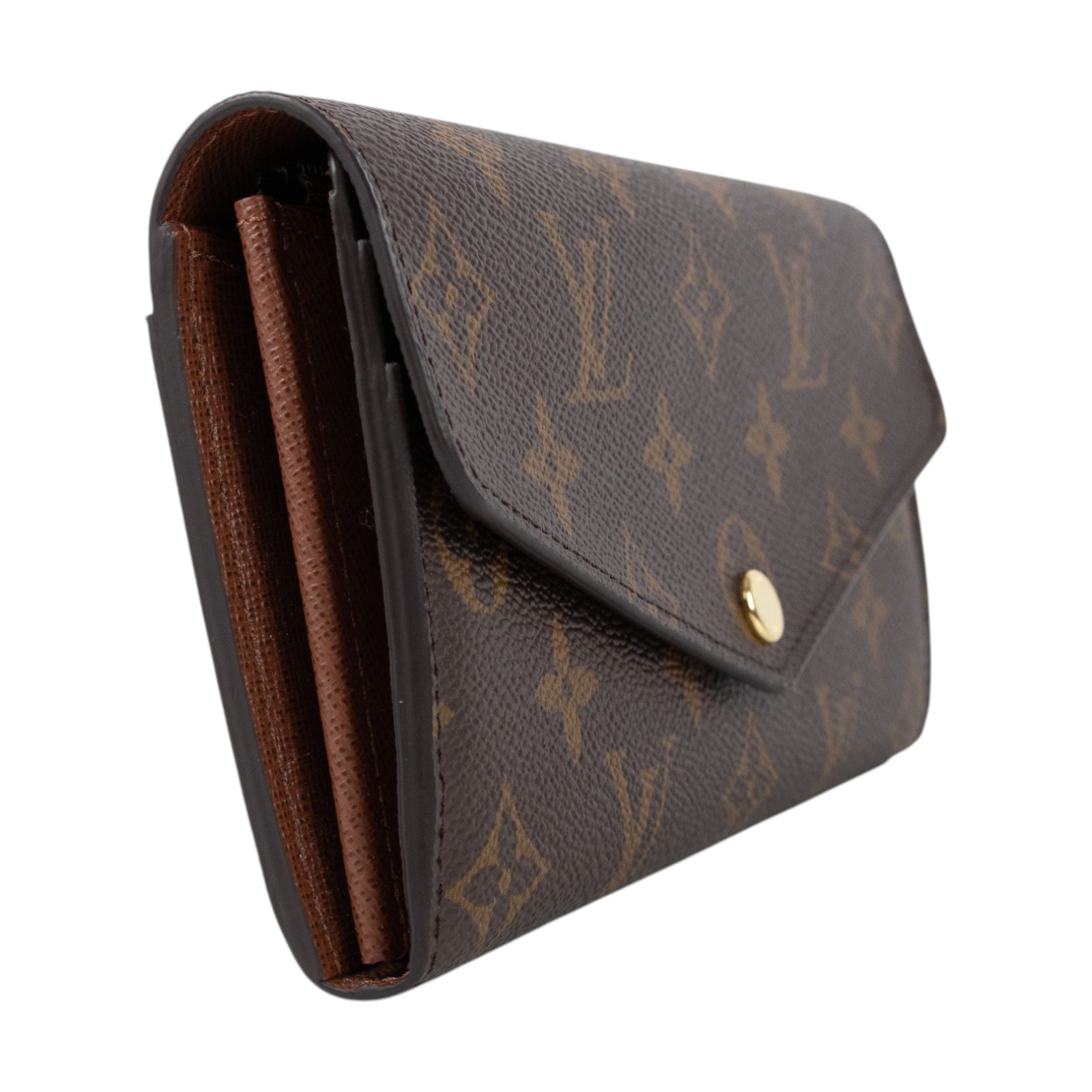 路易威登 LOUIS VUITTON Sarah 錢包 口蓋長夾 棕色 M60531 晶片款 原花SARAH掀蓋長夾 原廠盒子/防塵袋