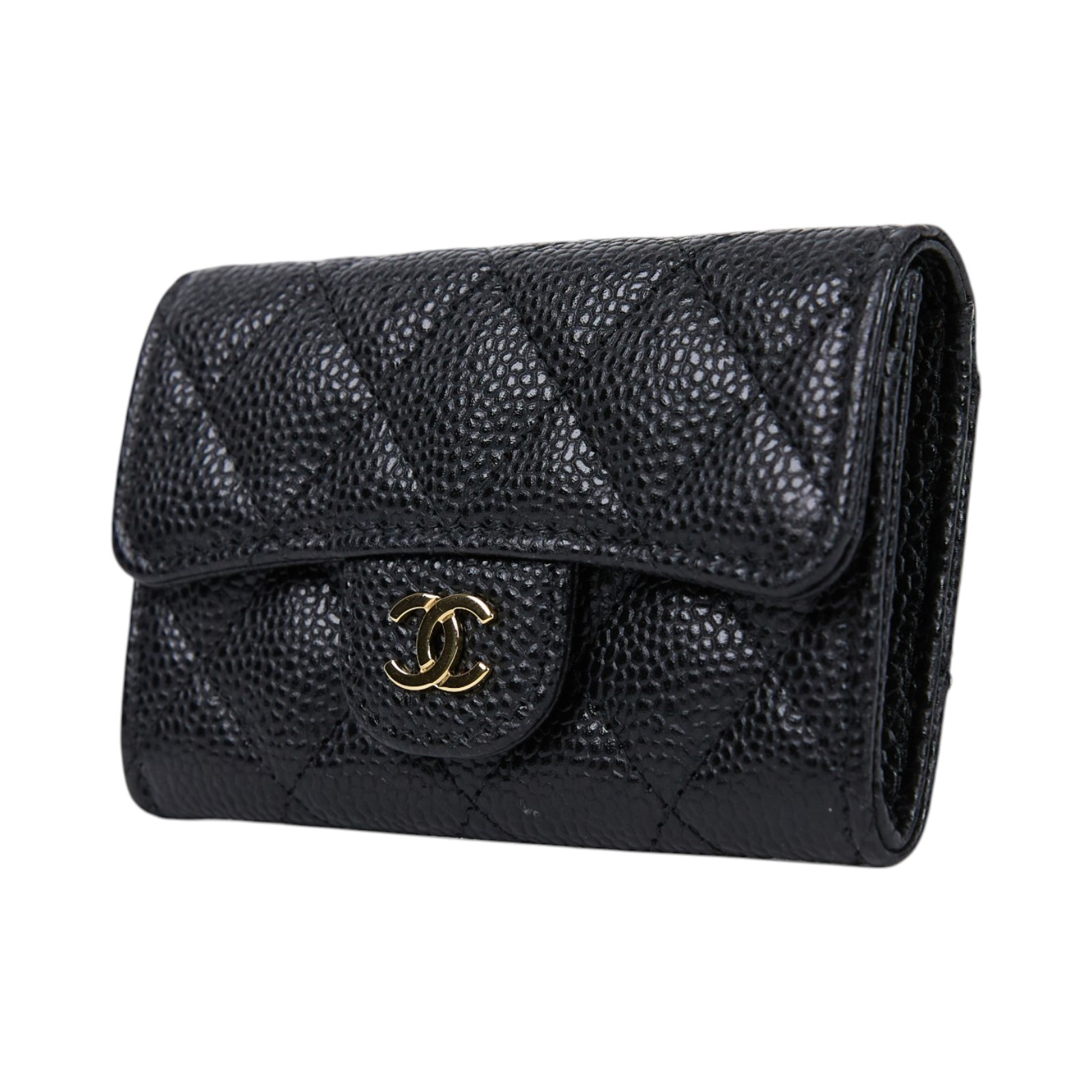 香奈兒 CHANEL CC LOGO 口蓋 卡片夾 錢包 AP0214 Y01864 晶片款 黑金荔枝掀蓋卡包 原廠盒子/防塵袋/購買證明