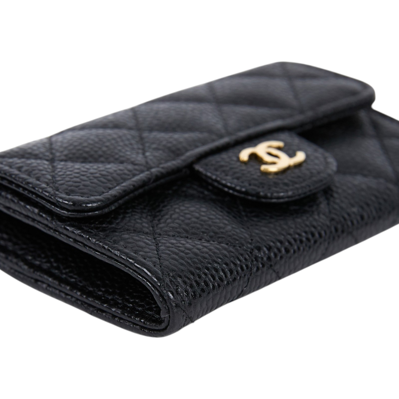 香奈兒 CHANEL CC LOGO 口蓋 卡片夾 錢包 AP0214 Y01864 晶片款 黑金荔枝掀蓋卡包 原廠盒子/防塵袋/購買證明