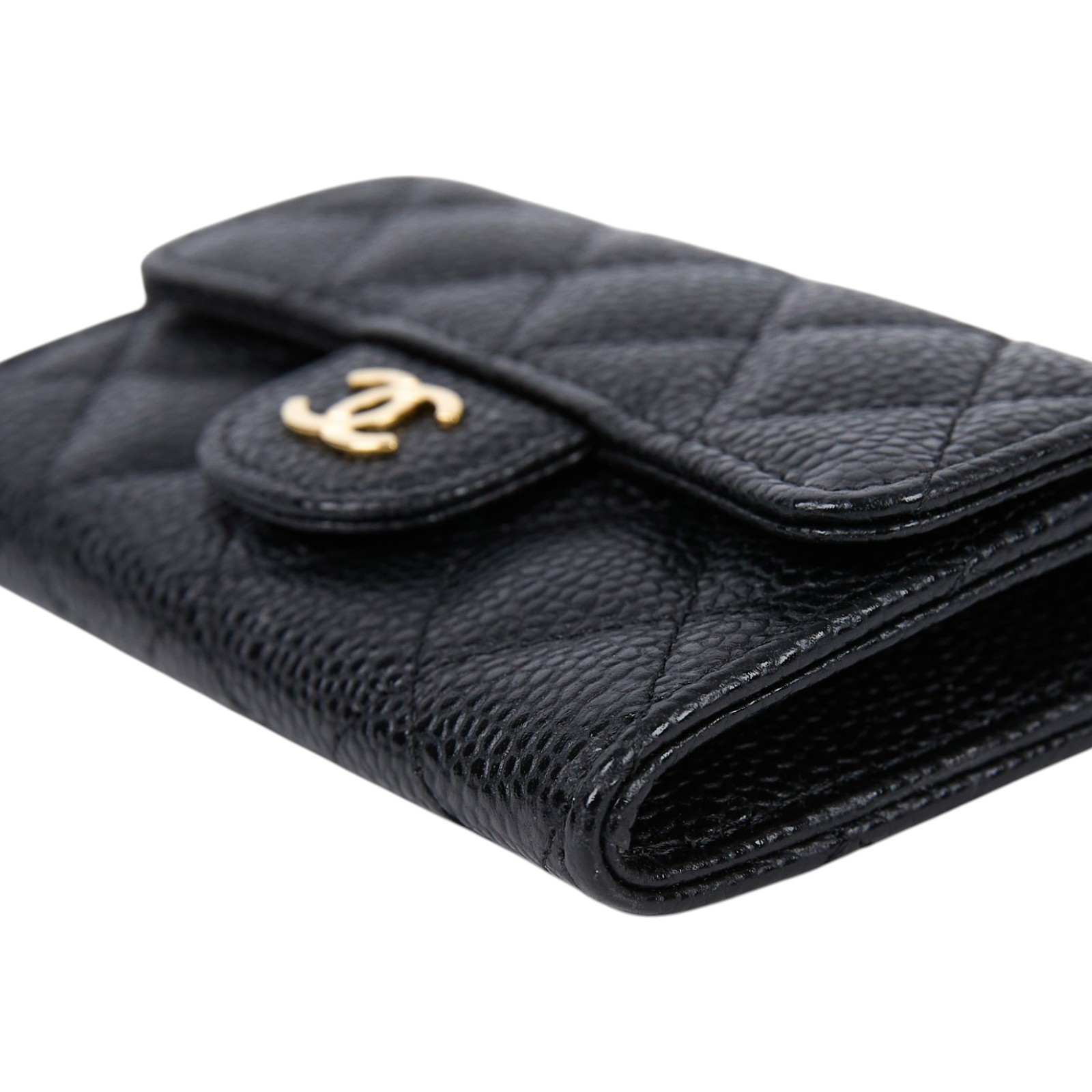 香奈兒 CHANEL CC LOGO 口蓋 卡片夾 錢包 AP0214 Y01864 晶片款 黑金荔枝掀蓋卡包 原廠盒子/防塵袋/購買證明
