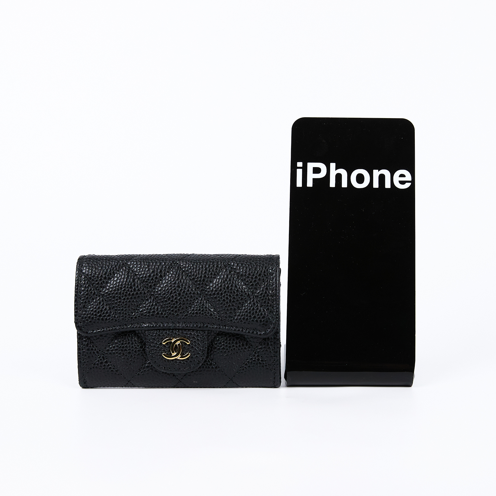 香奈兒 CHANEL CC LOGO 口蓋 卡片夾 錢包 AP0214 Y01864 晶片款 黑金荔枝掀蓋卡包 原廠盒子/防塵袋/購買證明