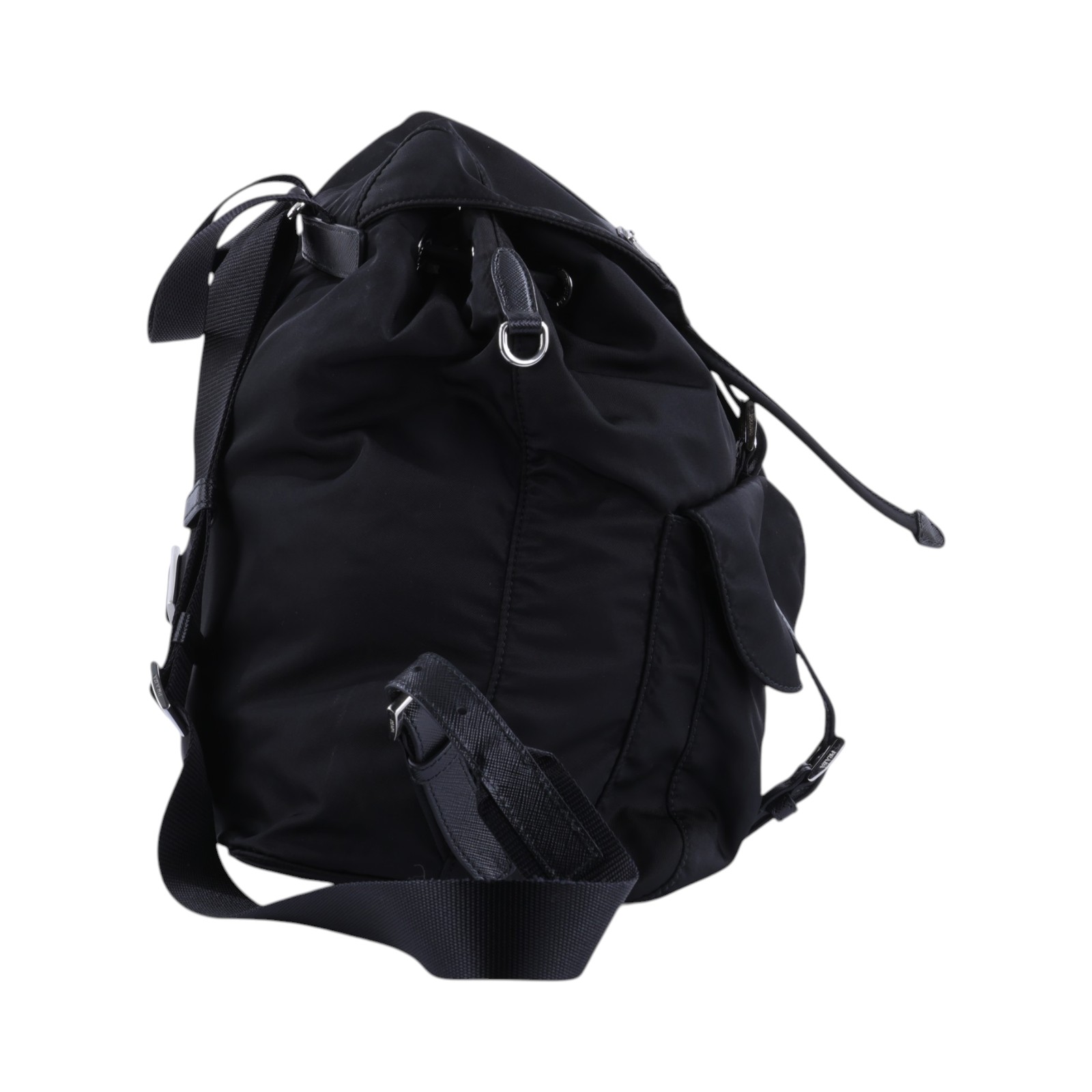 普拉達 PRADA Re-Nylon 中型 背囊 後背包 化妝袋 1BZ811_RV44 黑銀尼龍後包 無附屬品