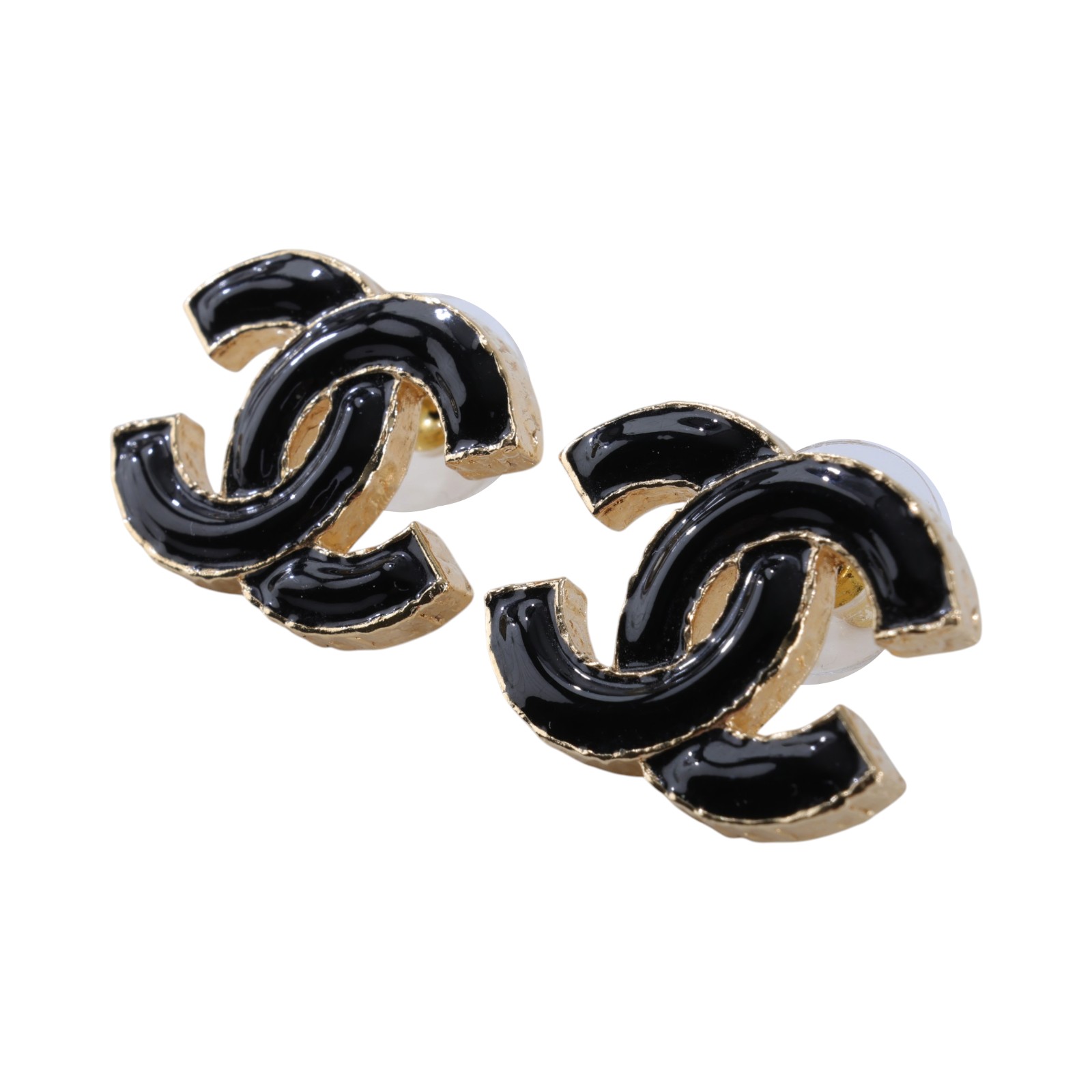 香奈兒 CHANEL CC LOGO 耳環 耳針 ABC250 B14730L23K 黑金LOGO耳環 無附屬品