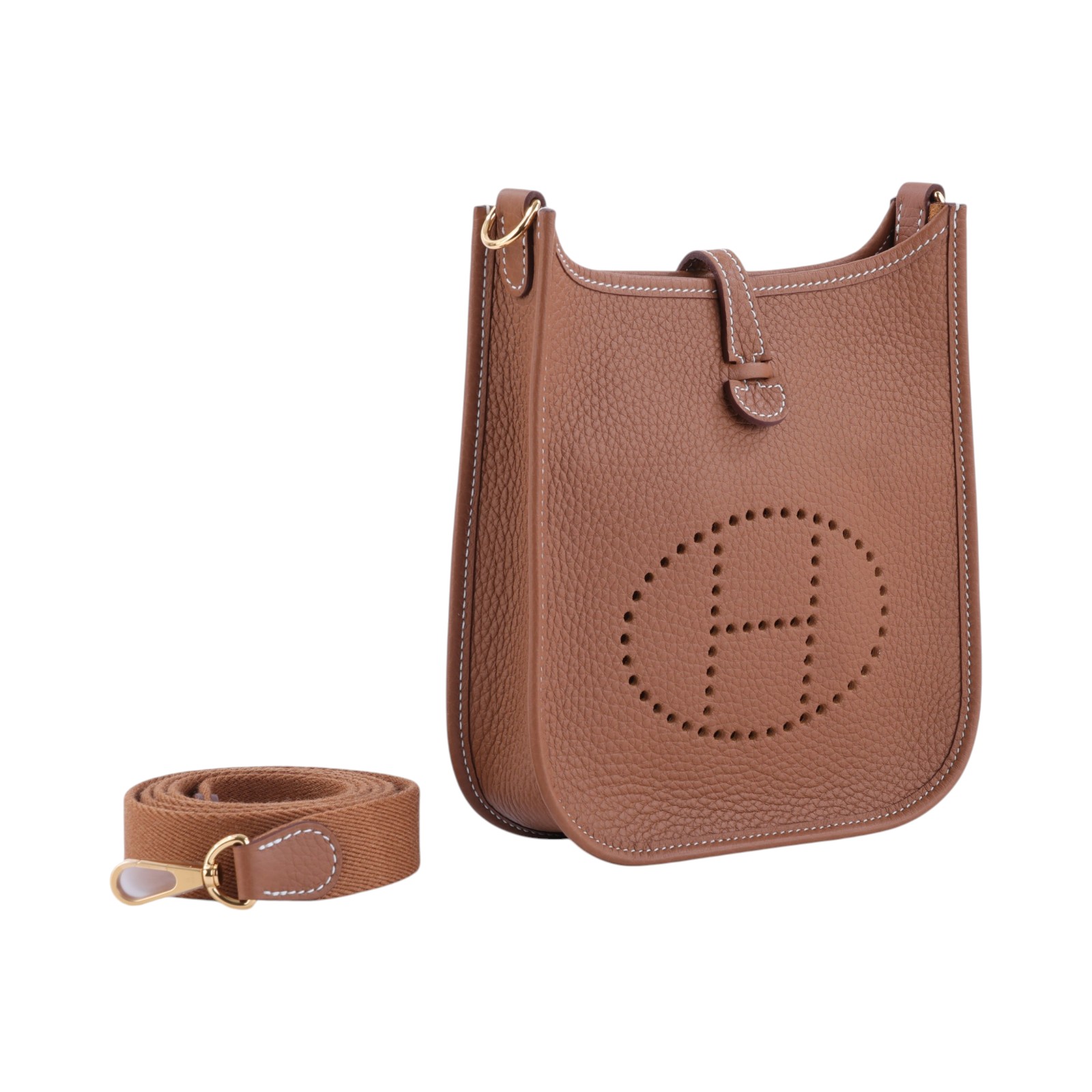愛馬仕 Hermes Evelyne Bag Mini 伊芙琳包 Evelyne 16 EV16 GMN002 KDI  原廠盒子/防塵袋/背帶