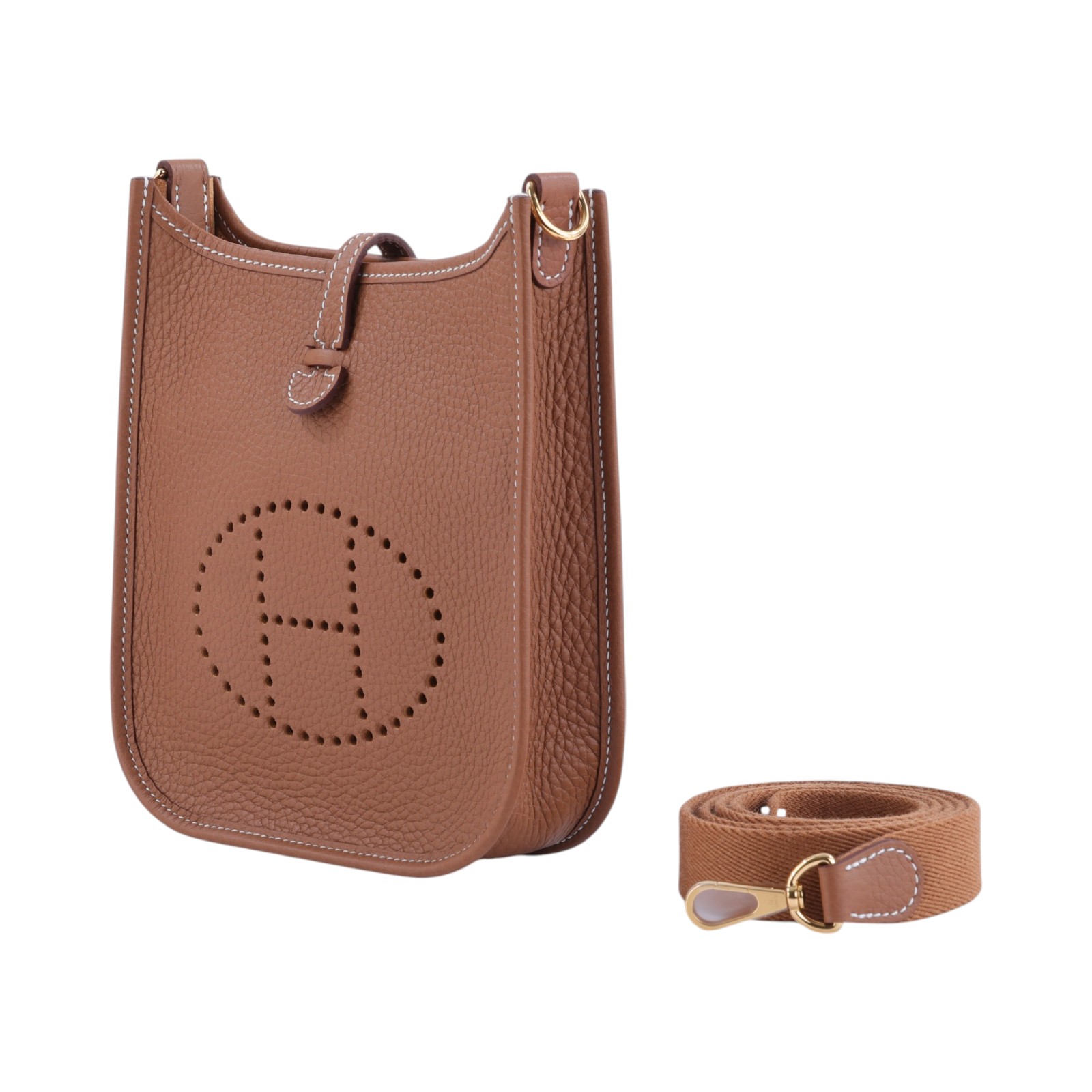 愛馬仕 Hermes Evelyne Bag Mini 伊芙琳包 Evelyne 16 EV16 GMN002 KDI  原廠盒子/防塵袋/背帶