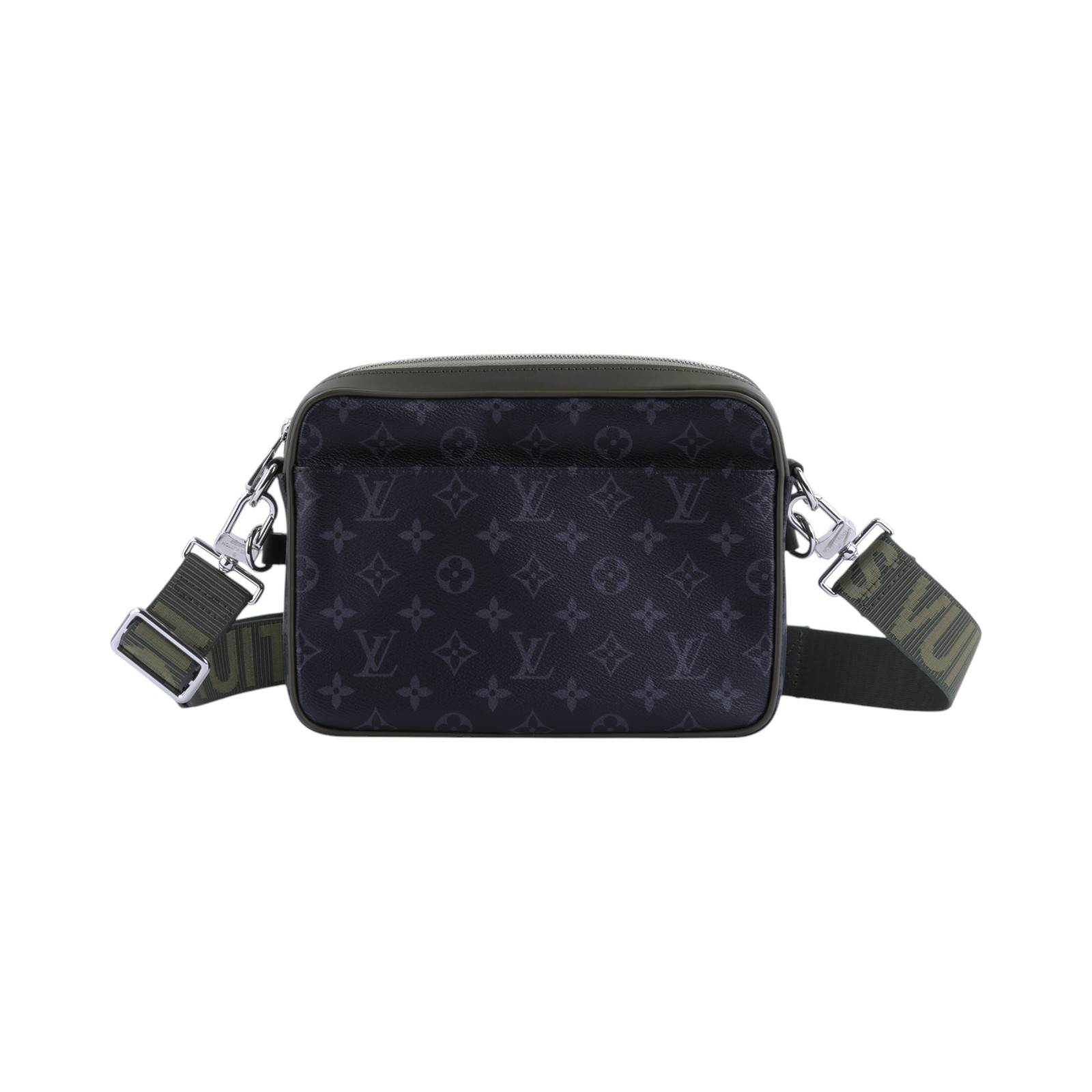 路易威登 LOUIS VUITTON Trio 郵差包 Monogram Eclipse 帆布 卡其綠色 釕色金屬配件 M28628 晶片款  原廠盒子/防塵袋/背帶/購買證明