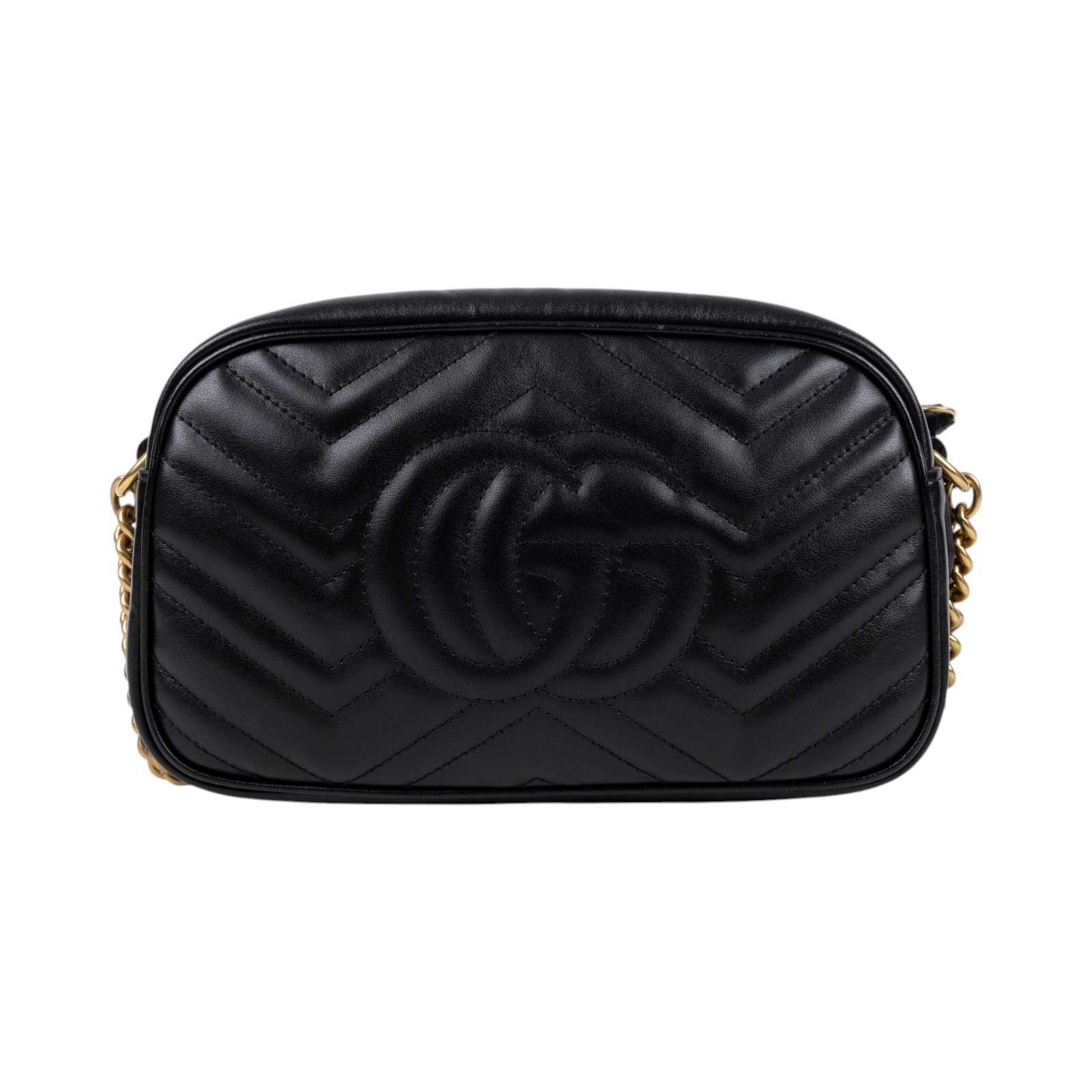 古馳 GUCCI GG Marmont 小型 絎縫 肩揹袋 447632 DTD1T 黑金GG MARMONT SMALL 原廠盒子/防塵袋