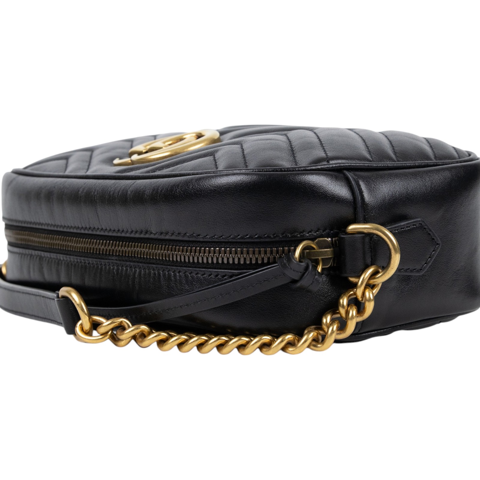 古馳 GUCCI GG Marmont 小型 絎縫 肩揹袋 447632 DTD1T 黑金GG MARMONT SMALL 原廠盒子/防塵袋