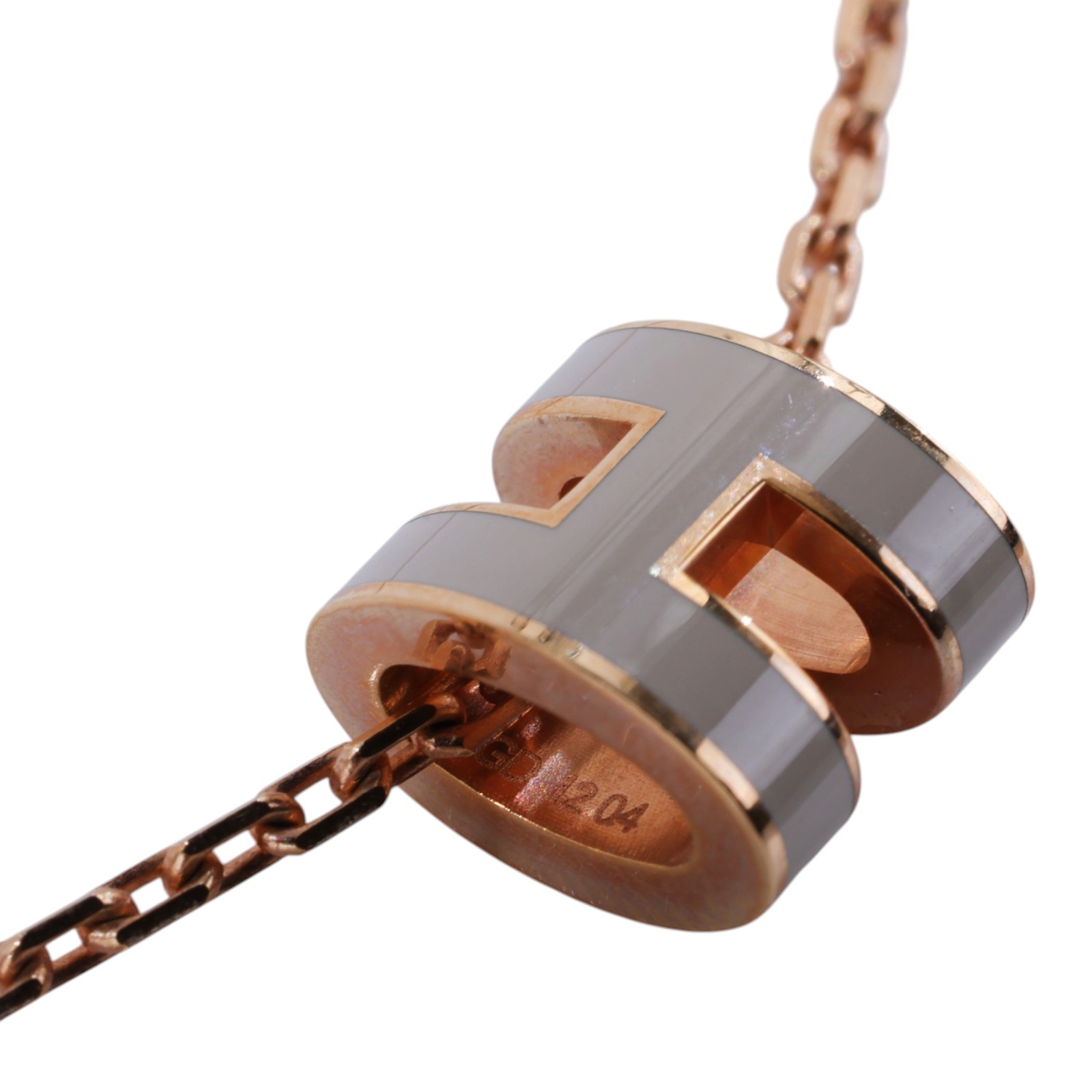 愛馬仕 Hermes Mini Pop H 墜飾 栗子色 H147992FO55 /GD1204 栗子灰MINI POP H 項鍊 原廠盒子/內襯/購買證明影本