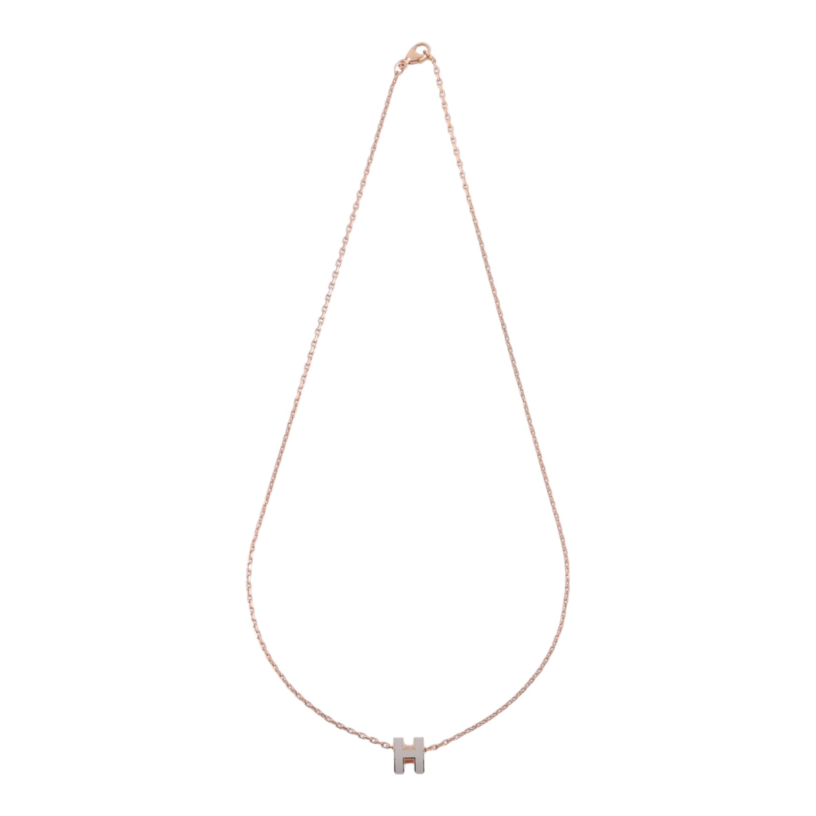 愛馬仕 Hermes Mini Pop H 墜飾 栗子色 H147992FO55 /GD1204 栗子灰MINI POP H 項鍊 原廠盒子/內襯/購買證明影本