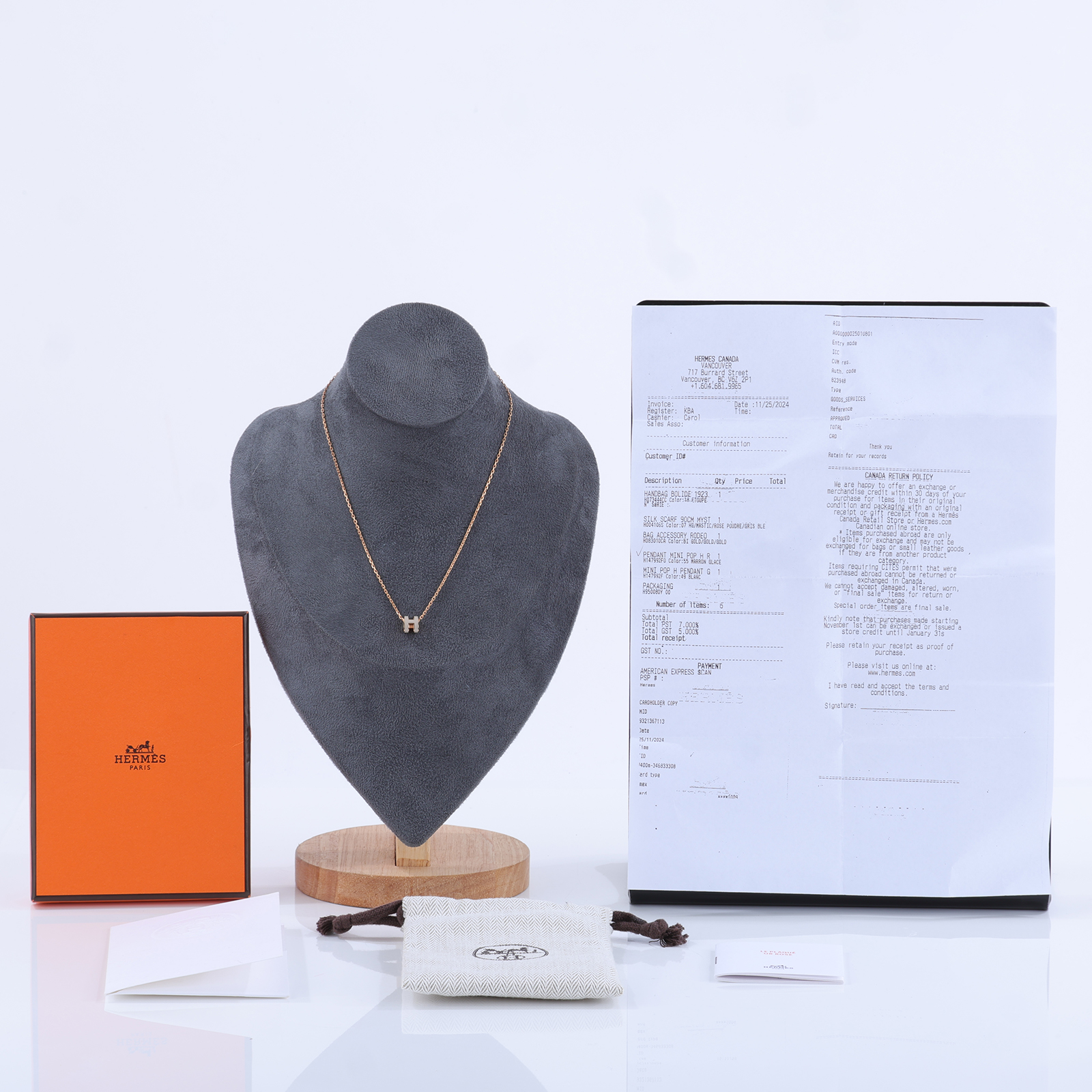 愛馬仕 Hermes Mini Pop H 墜飾 栗子色 H147992FO55 /GD1204 栗子灰MINI POP H 項鍊 原廠盒子/內襯/購買證明影本