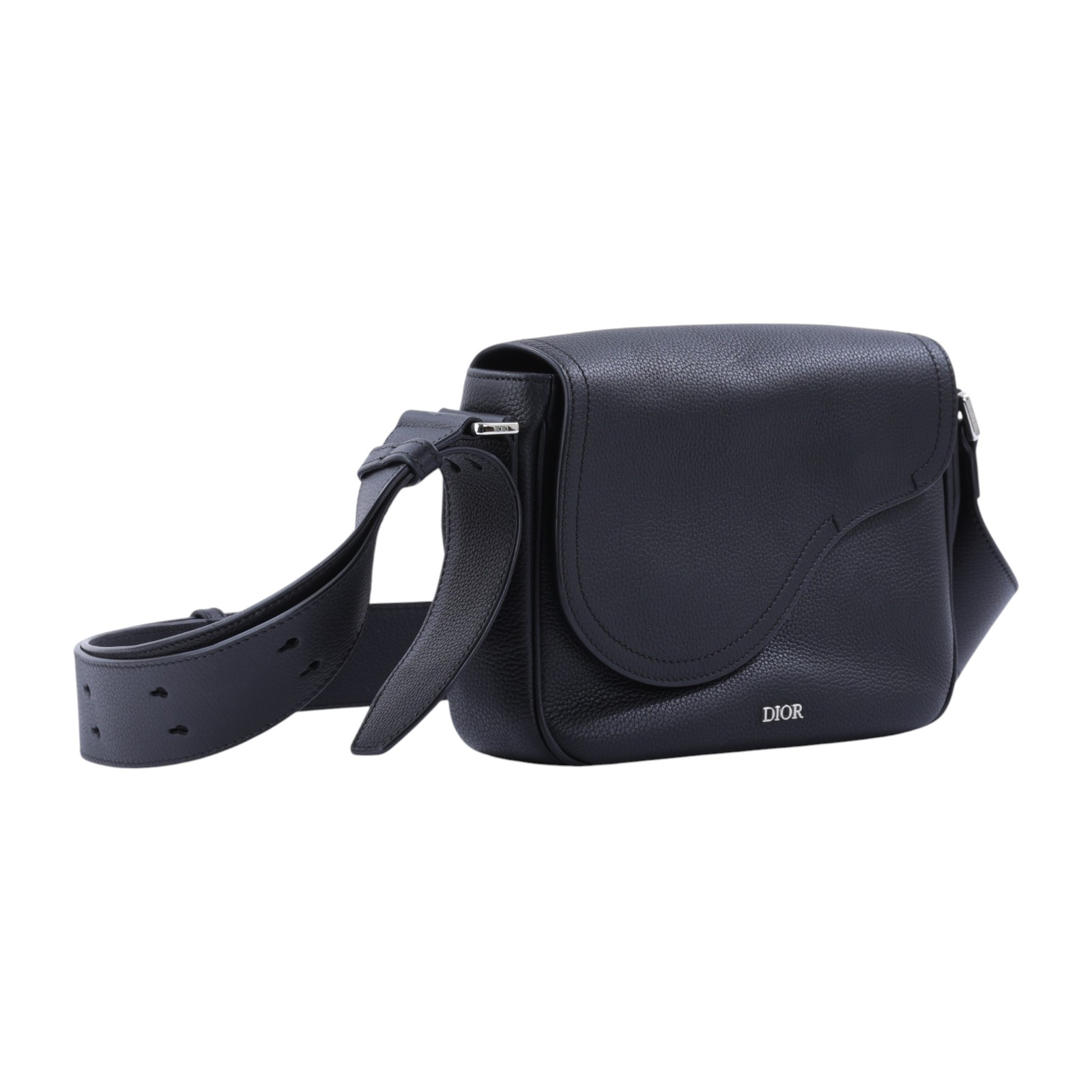 迪奧 CHRISTIAN DIOR Saddle 郵差包 1ADME130YMJ 黑牛皮SADDLE迷你郵差包 防塵袋