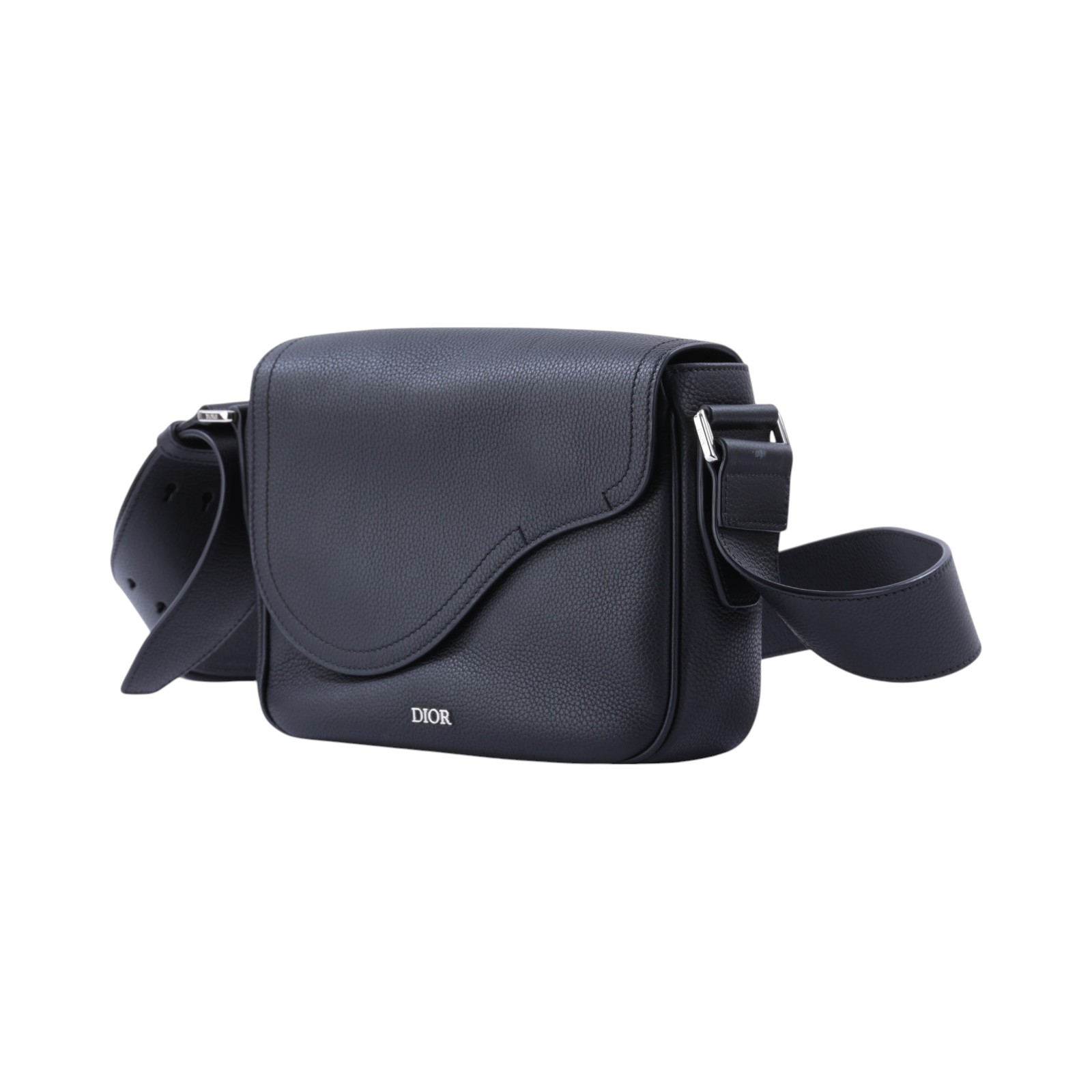 迪奧 CHRISTIAN DIOR Saddle 郵差包 1ADME130YMJ 黑牛皮SADDLE迷你郵差包 防塵袋
