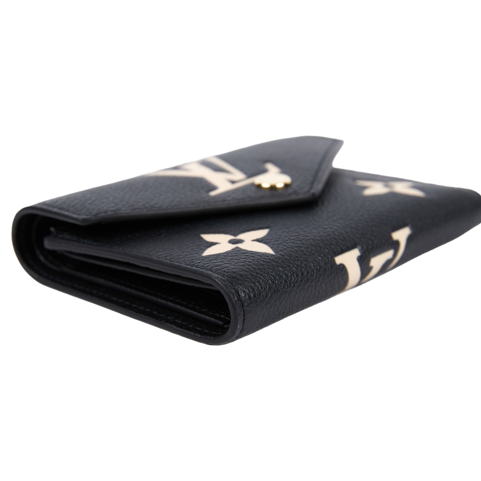 路易威登 LOUIS VUITTON Victorine 錢包 壓花牛皮 黑色米色 M80968 晶片款 黑白原花壓紋VICTORINE短夾 原廠盒子/防塵袋