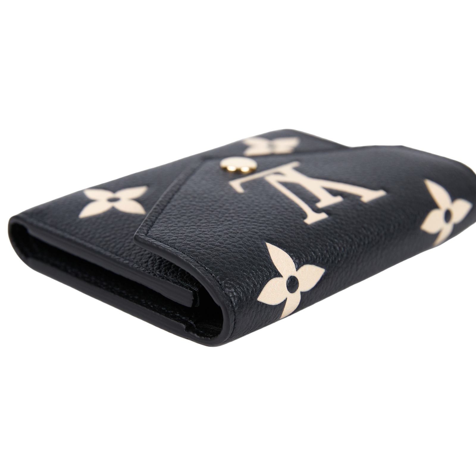 路易威登 LOUIS VUITTON Victorine 錢包 壓花牛皮 黑色米色 M80968 晶片款 黑白原花壓紋VICTORINE短夾 原廠盒子/防塵袋