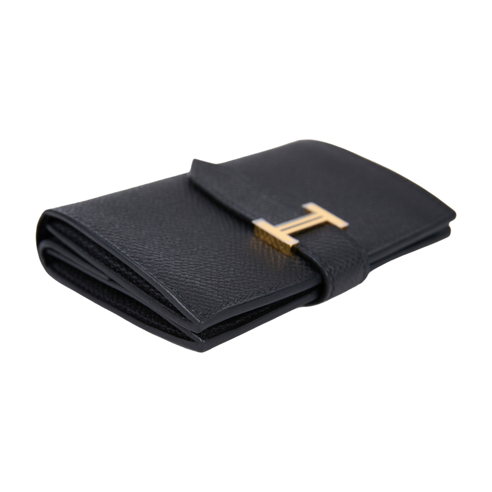 愛馬仕 Hermes Bearn Mini 短夾 金色五金 黑色 H039796CC89 /W AI 009 WS W刻 黑金BEARN MINI 原廠盒子