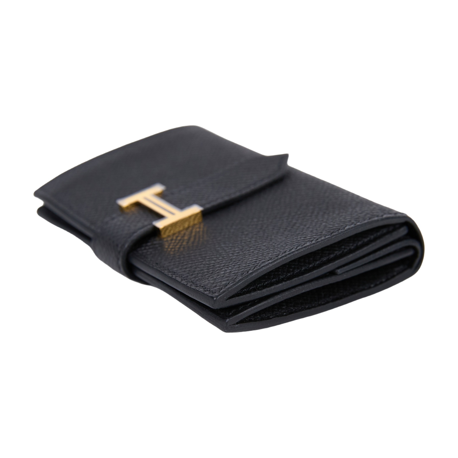 愛馬仕 Hermes Bearn Mini 短夾 金色五金 黑色 H039796CC89 /W AI 009 WS W刻 黑金BEARN MINI 原廠盒子