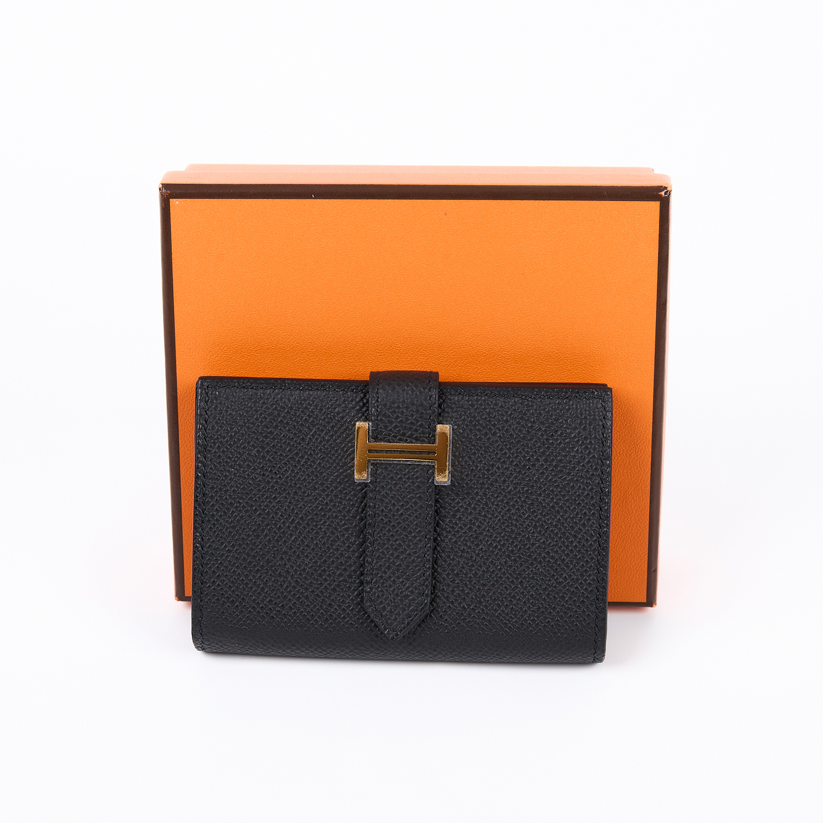 愛馬仕 Hermes Bearn Mini 短夾 金色五金 黑色 H039796CC89 /W AI 009 WS W刻 黑金BEARN MINI 原廠盒子