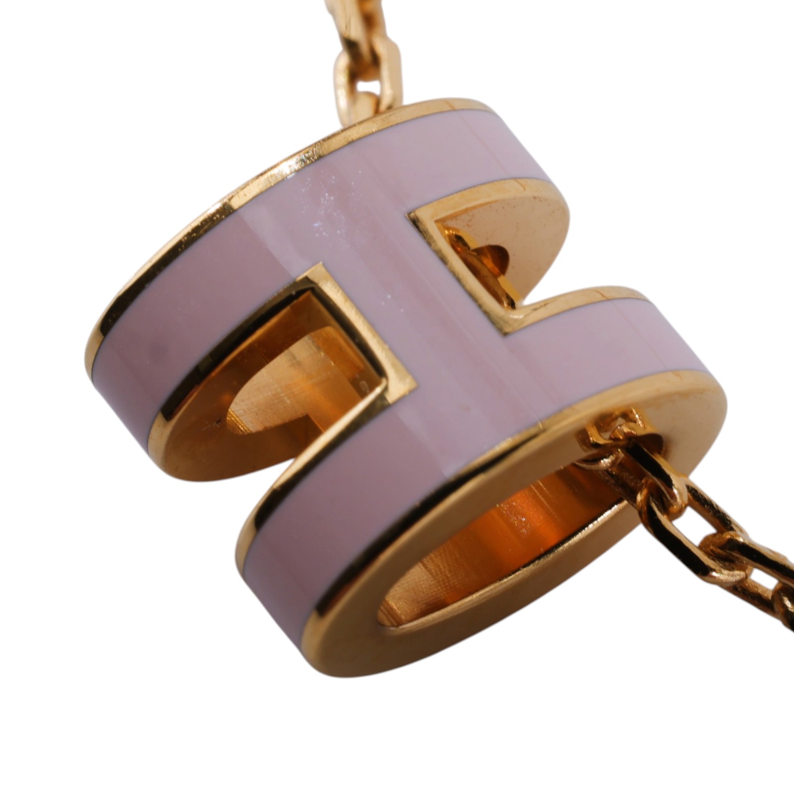愛馬仕 Hermes Mini Pop H 墜飾 POPHPMINI GD 02 33 粉/金MINI POP H項鍊 原廠盒子/防塵袋