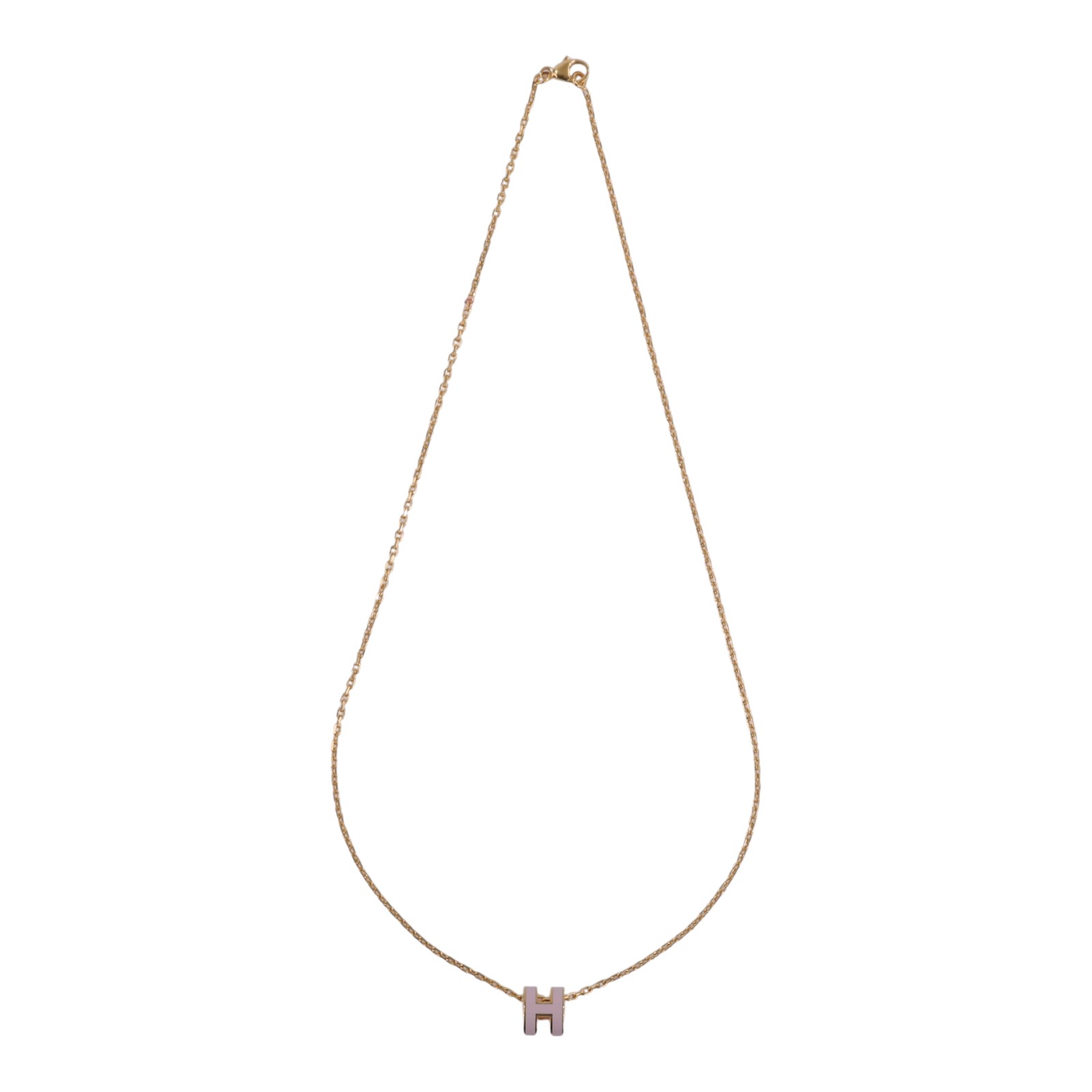 愛馬仕 Hermes Mini Pop H 墜飾 POPHPMINI GD 02 33 粉/金MINI POP H項鍊 原廠盒子/防塵袋