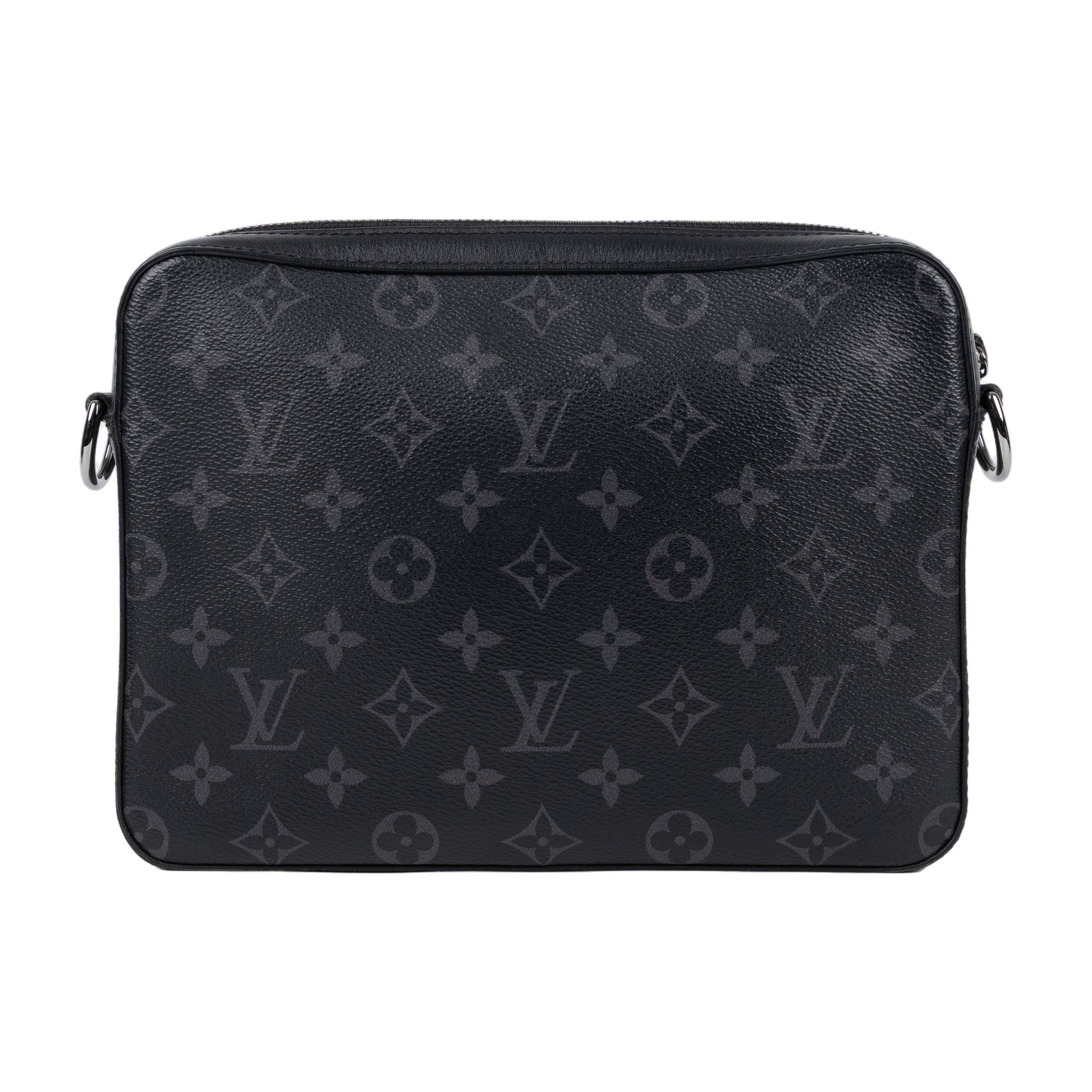 路易威登 LOUIS VUITTON Trio 郵差包 Eclipse帆布 黑色 灰色 M69443 晶片款  原廠盒子/防塵袋/背帶/子包2