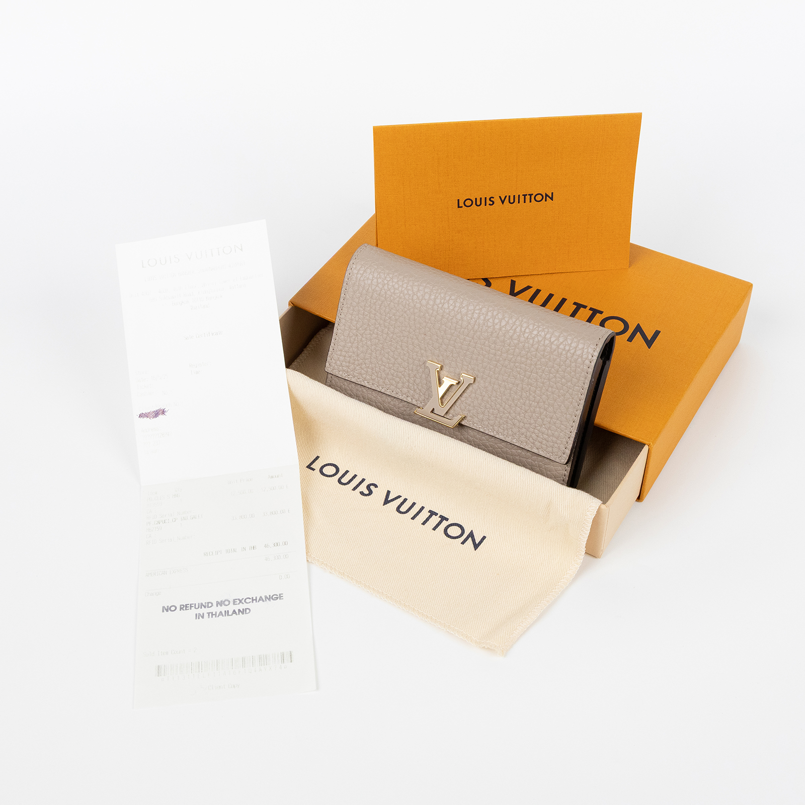 路易威登 LOUIS VUITTON Capucines 小型錢包 短夾 石灰色 M62159 晶片款  原廠盒子/防塵袋/購買證明