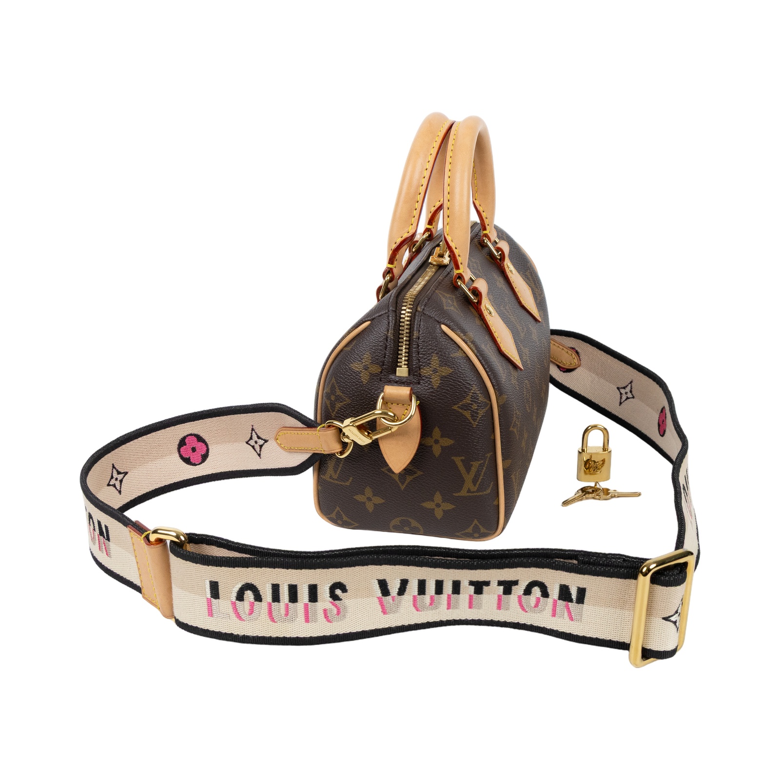 路易威登 LOUIS VUITTON Speedy Bandoulière  20 原花 手提 斜背 波士頓包 黑色 M46234 晶片款  防塵袋/原廠盒子/購買證明/鎖組/背帶