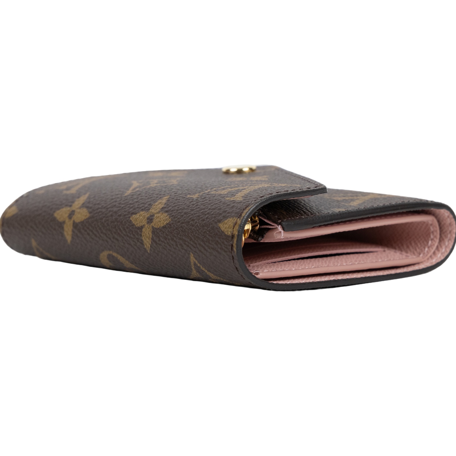 路易威登 LOUIS VUITTON Victorine 錢包 塗層帆布 芭蕾粉色 M62360 晶片款 原花粉VICTORINE三折短夾 防塵袋/原廠盒子