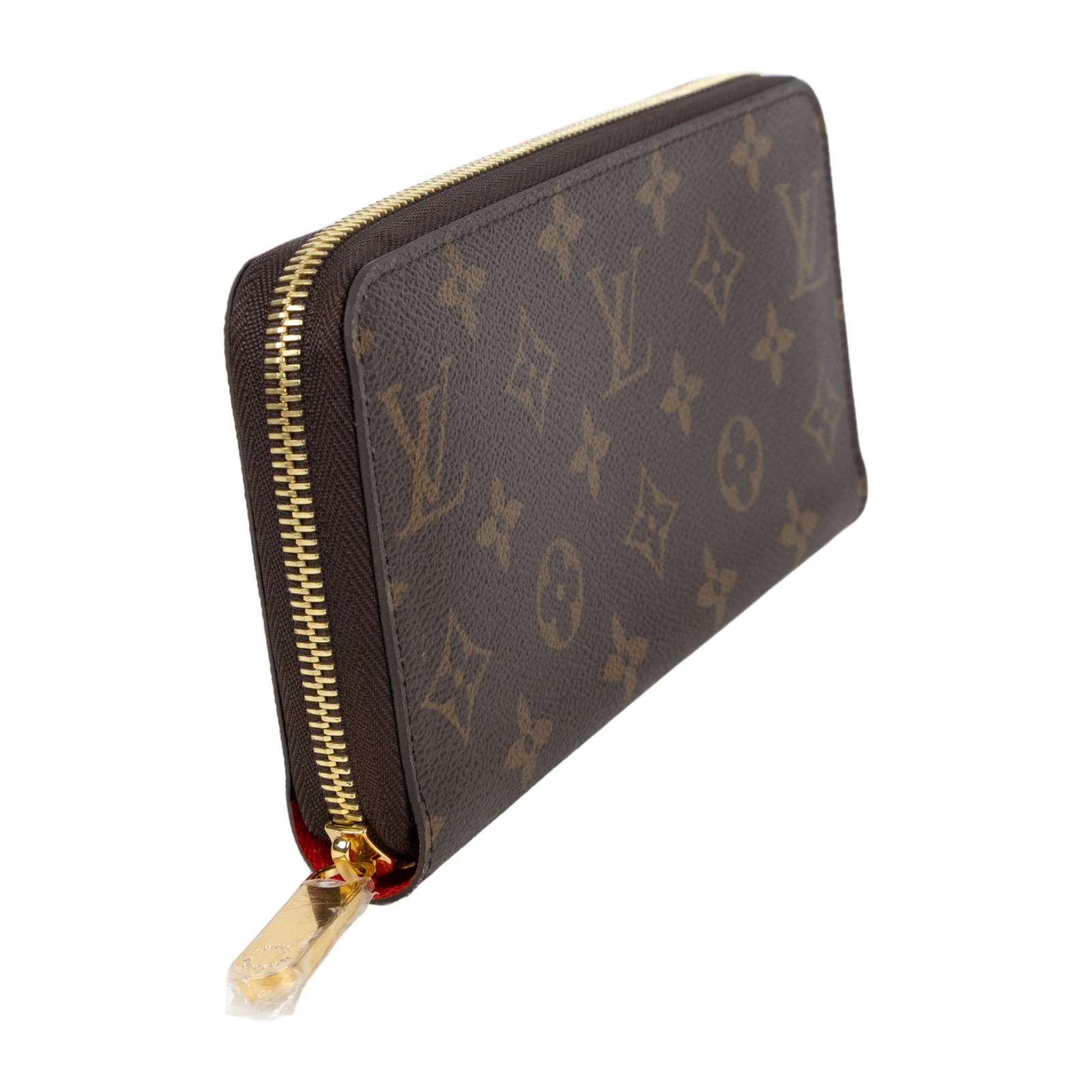 路易威登 LOUIS VUITTON 拉鏈錢包 Monogram帆布 罌粟紅色 M41896 晶片款 原花拉鍊長夾 防塵袋/原廠盒子