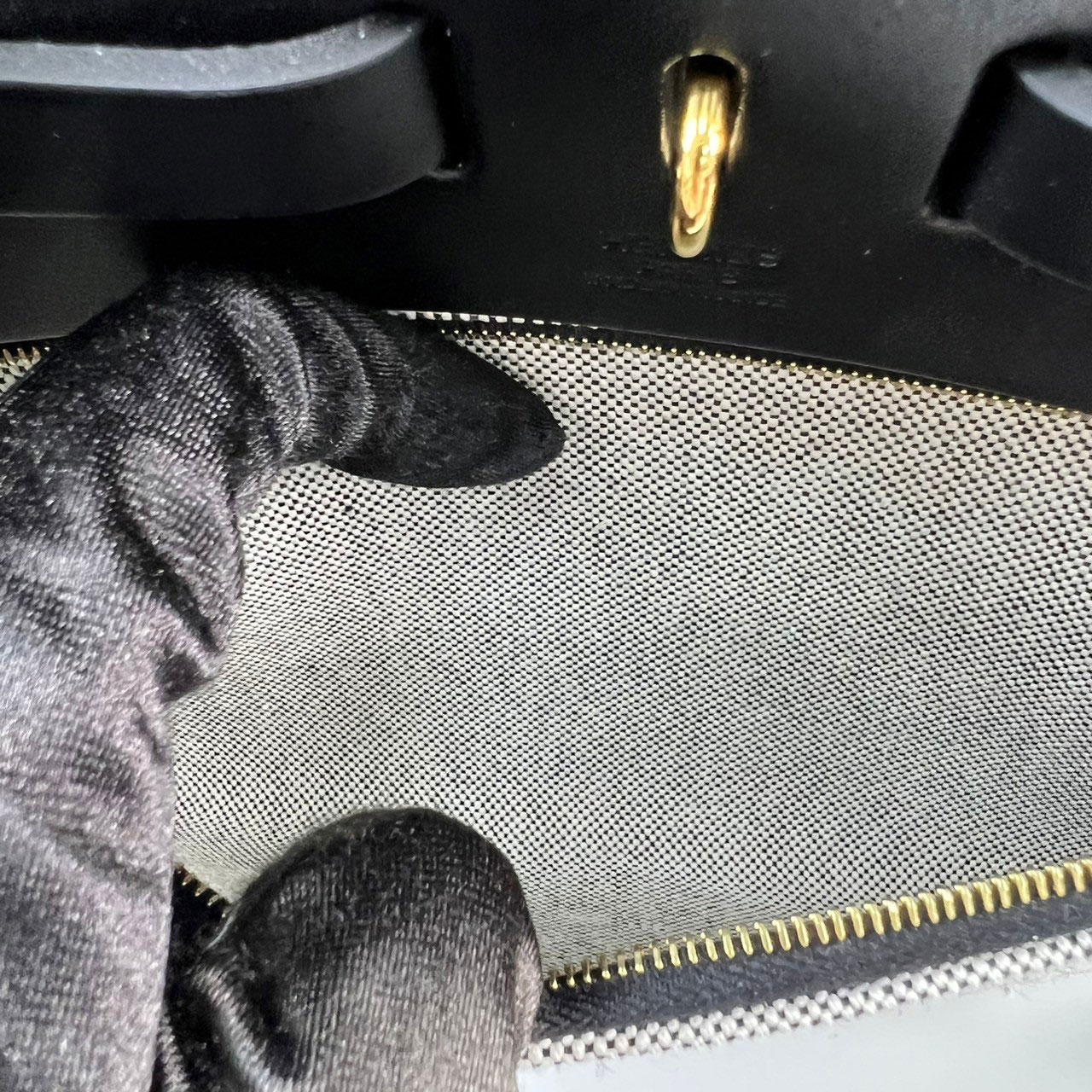 愛馬仕 Hermes Herbag PM HERPM B MN 007 KD B刻 黑圖騰帆布HERBAG 原廠盒子/防塵袋/內袋/鎖組