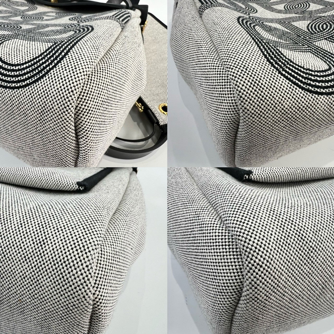 愛馬仕 Hermes Herbag PM HERPM B MN 007 KD B刻 黑圖騰帆布HERBAG 原廠盒子/防塵袋/內袋/鎖組