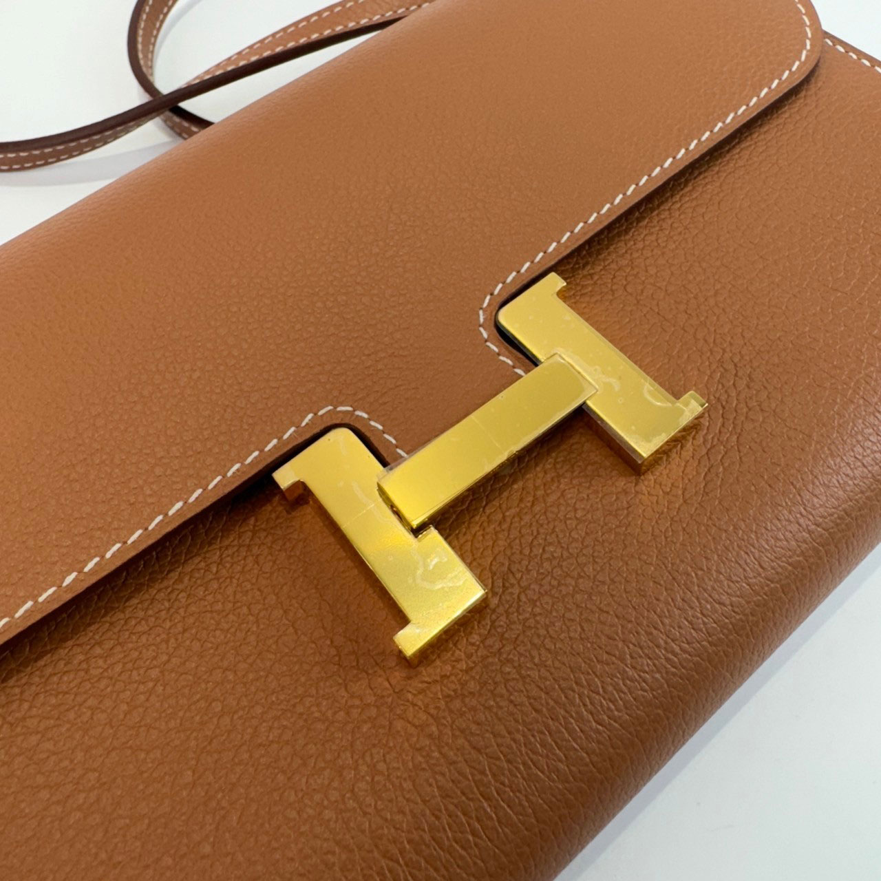 愛馬仕 Hermès Constance to go 康康包 長夾  CNTG U TI 006 AK/多付一條肩背帶(帆布編織)  原廠盒子/防塵袋