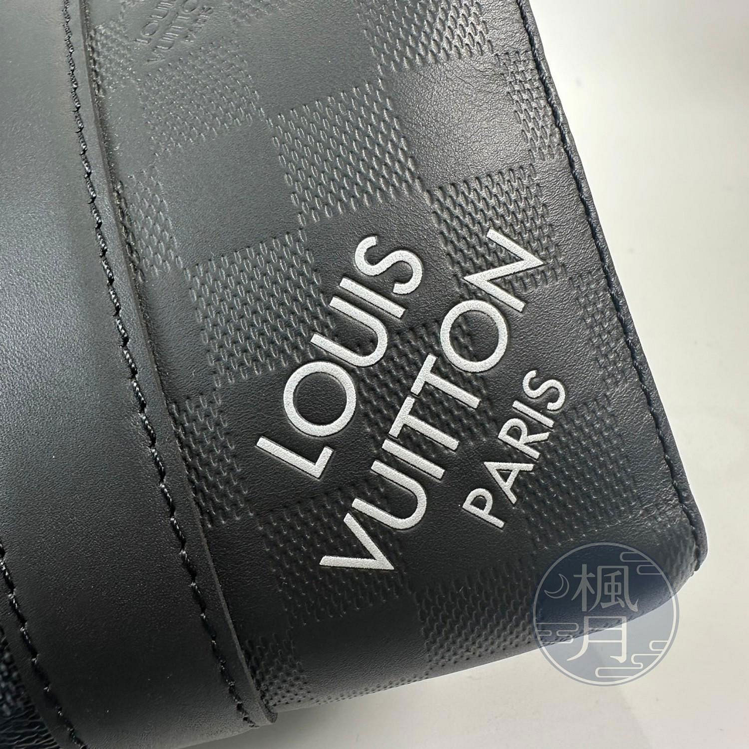 路易威登 LOUIS VUITTON Keepall City 肩背黑棋盤格 枕頭包 N40452 晶片款  防塵袋/背帶/行李吊牌