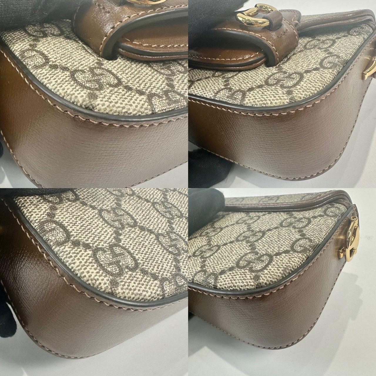 古馳 GUCCI Horsebit 1955 超迷你郵差包 699760 棕1955斜背包 MINI 原廠盒子/防塵袋/背帶2